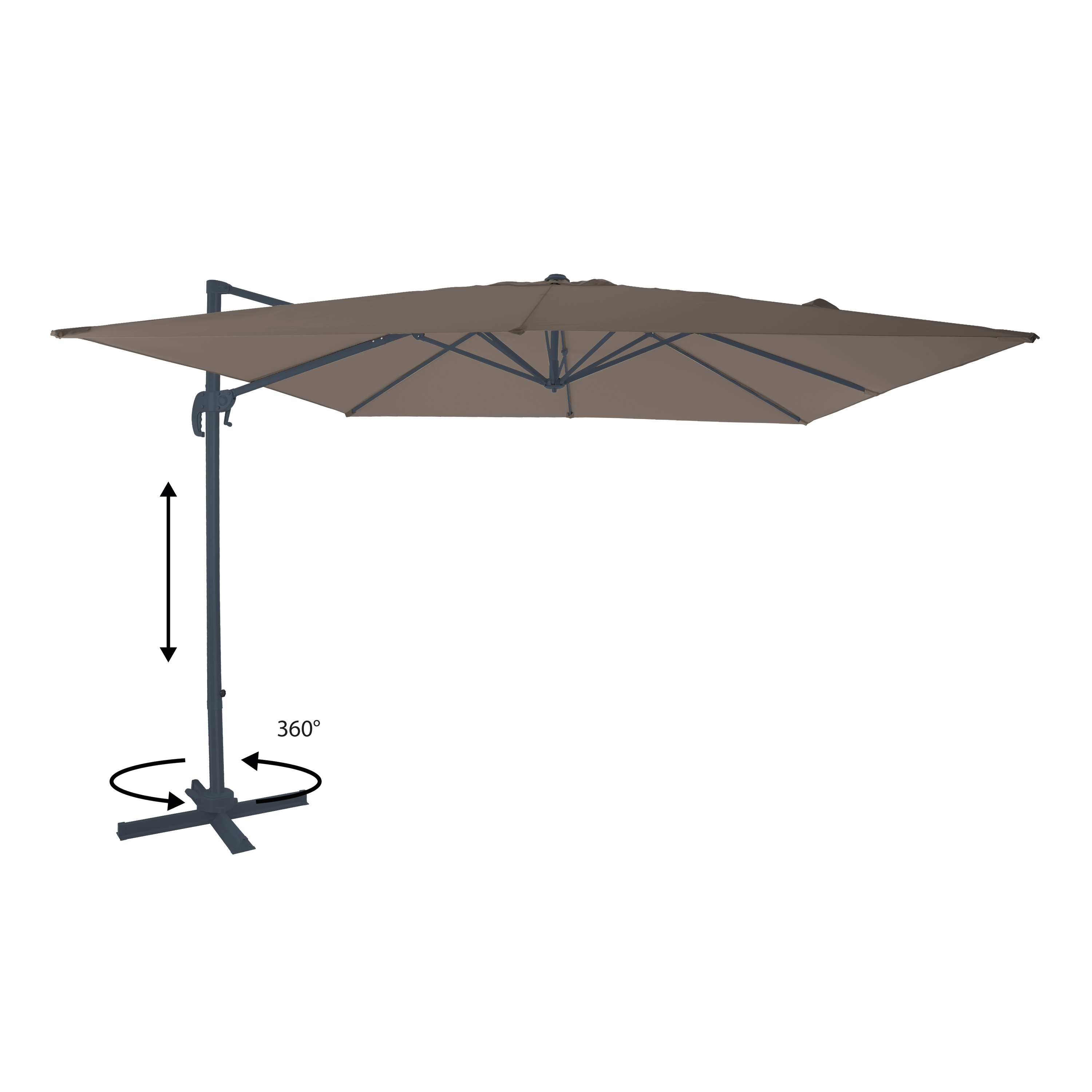 AXI Nima Cantilever Parasol 300x300 cm - Grey/Taupe