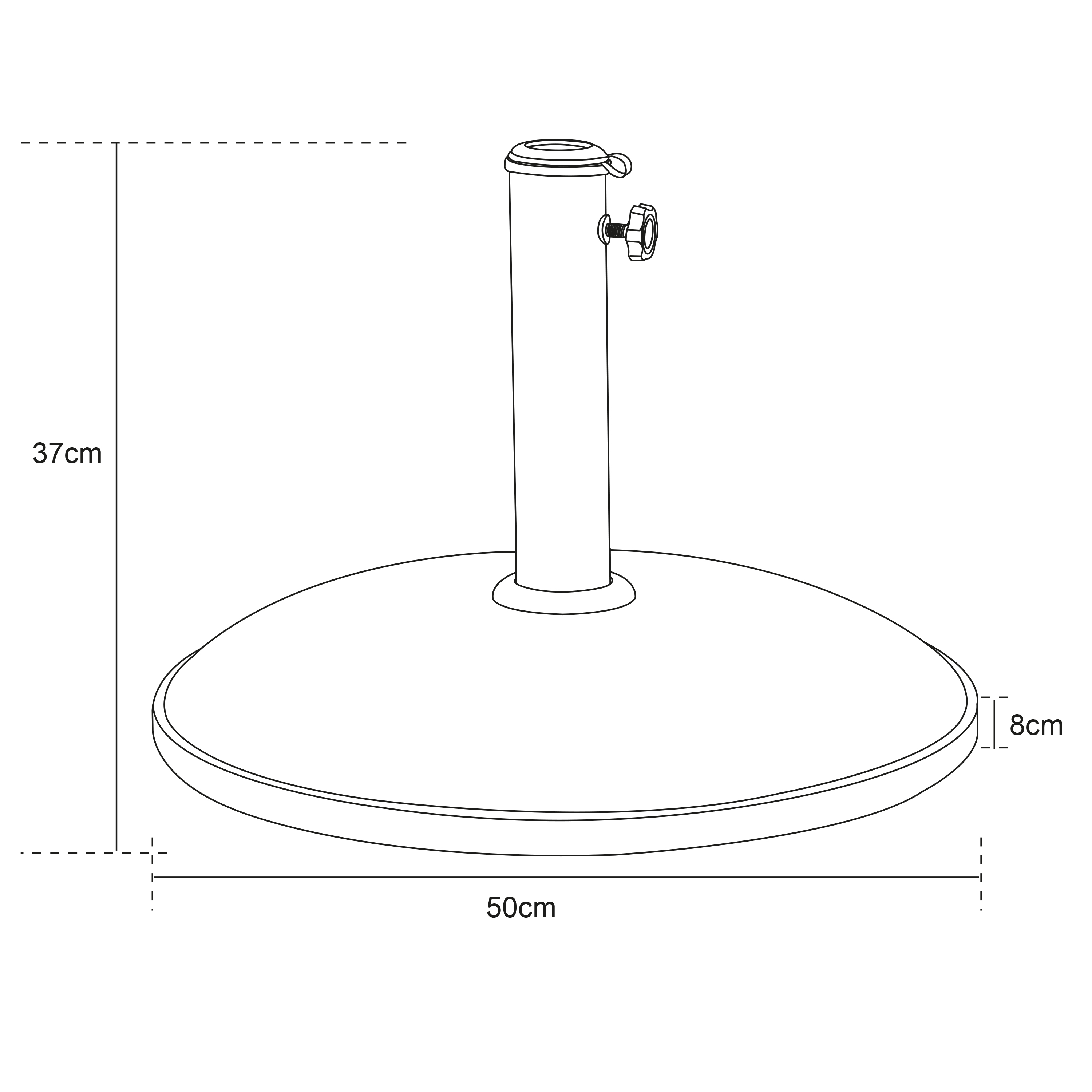 AXI Round Concrete Parasol Base 50 cm Black