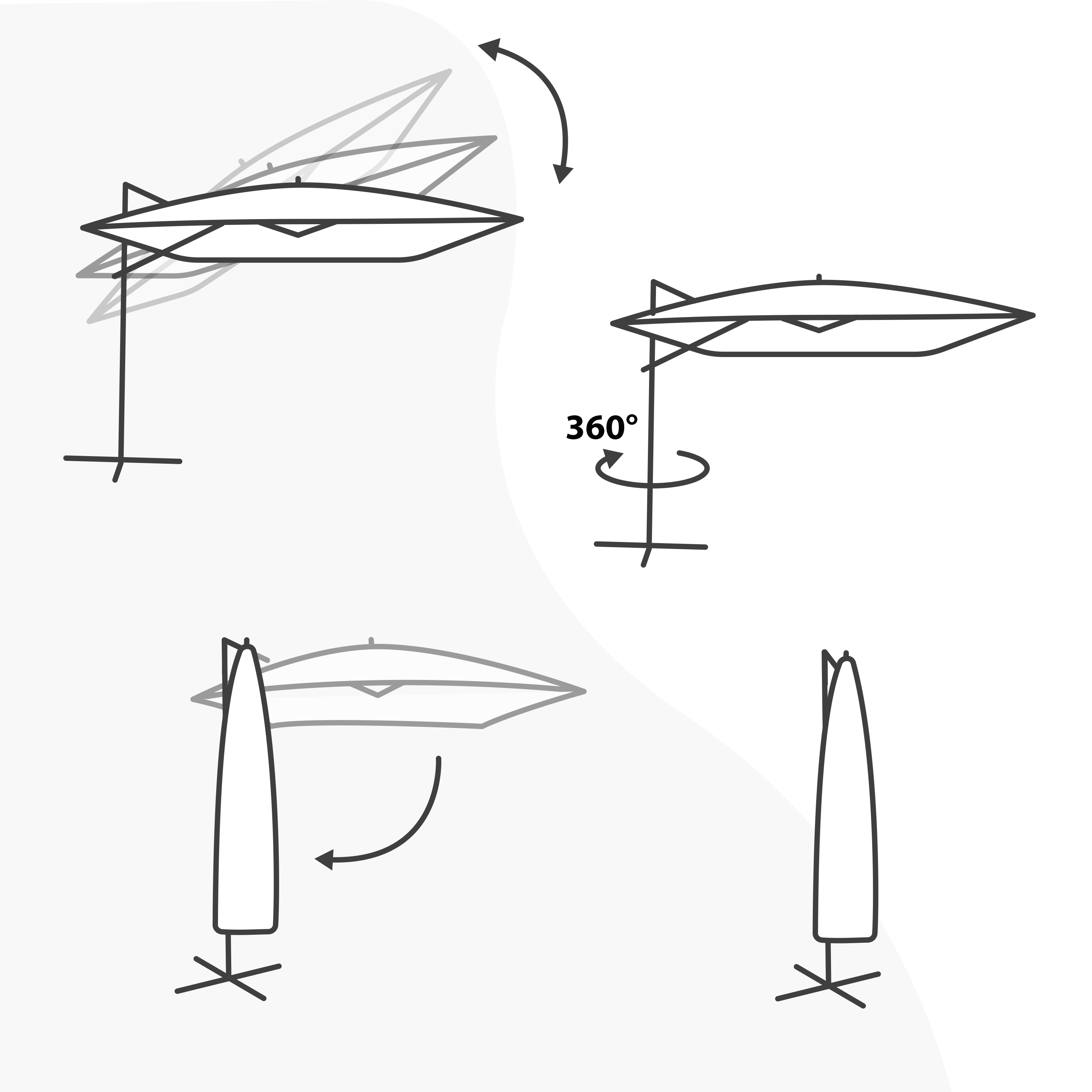 AXI Solea Cantilever Parasol Ø 300 cm incl. fillable parasol base Wood-look/Grey – Complete Set