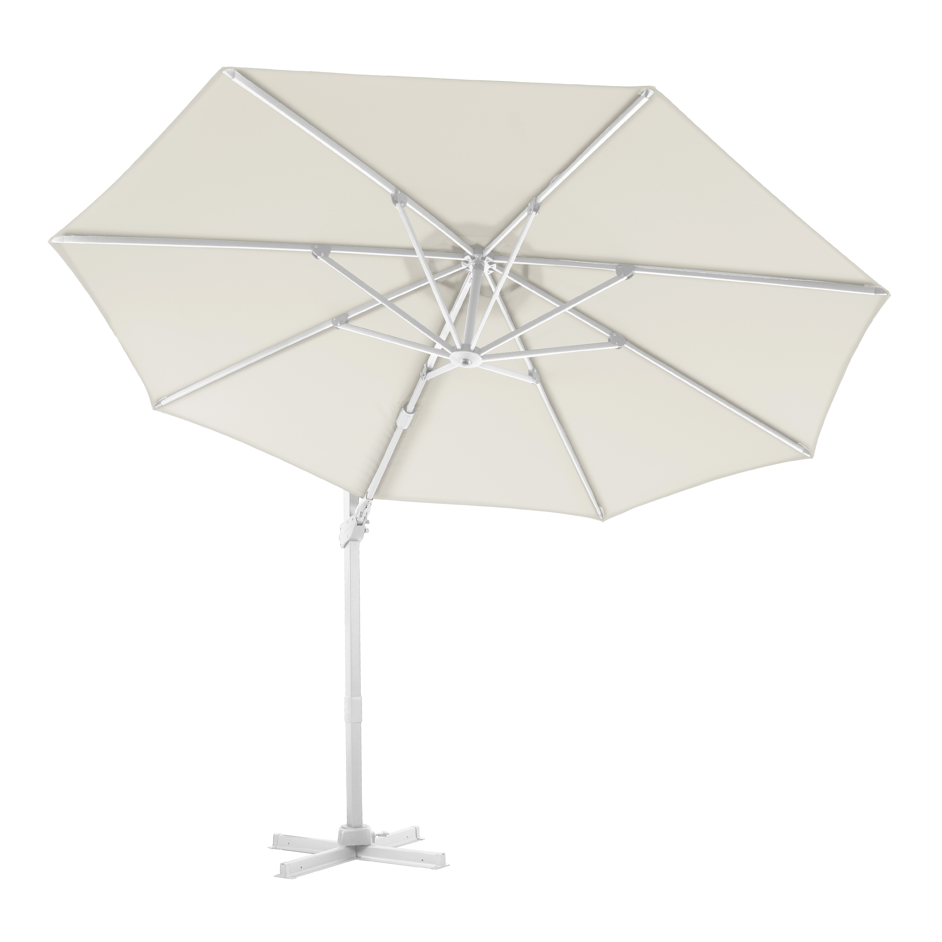 AXI Cyrus Premium Cantilever Parasol Ø 300cm Round - White/Beige