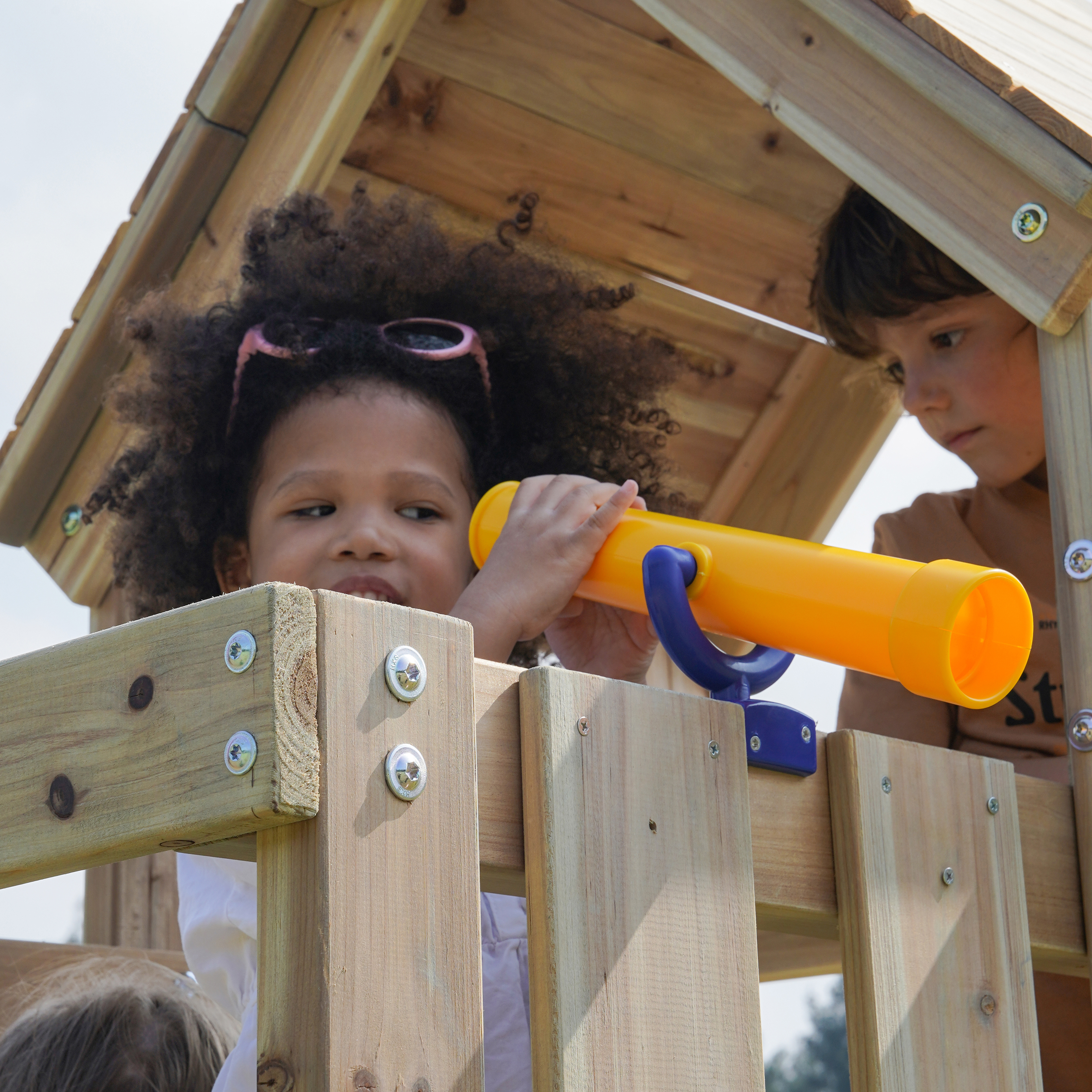 AXI Moos Climbing Frame with Double Swing Set - Purple Slide