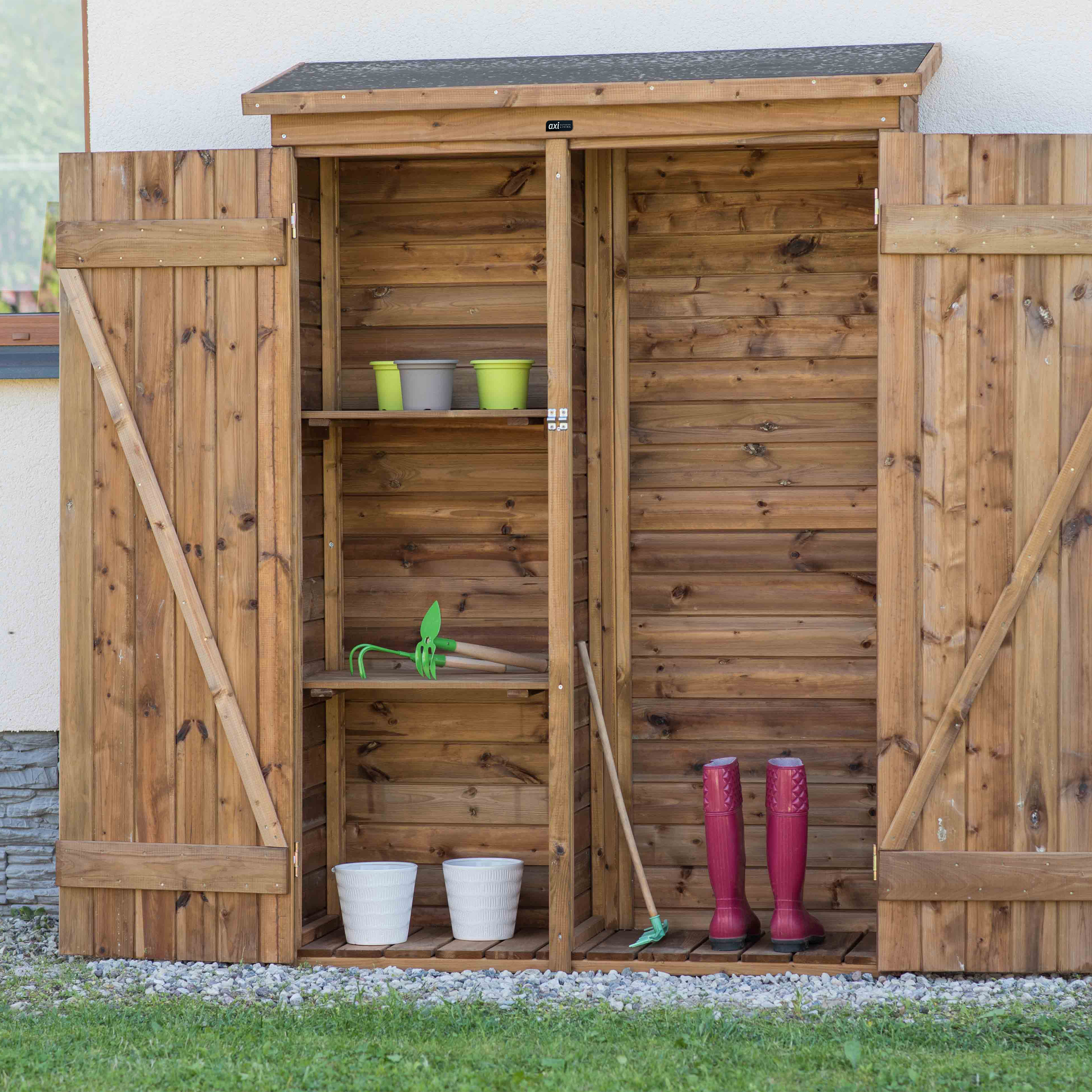 AXI Olivier Meuble de rangement de jardin en bois Marron 131 x 180 cm