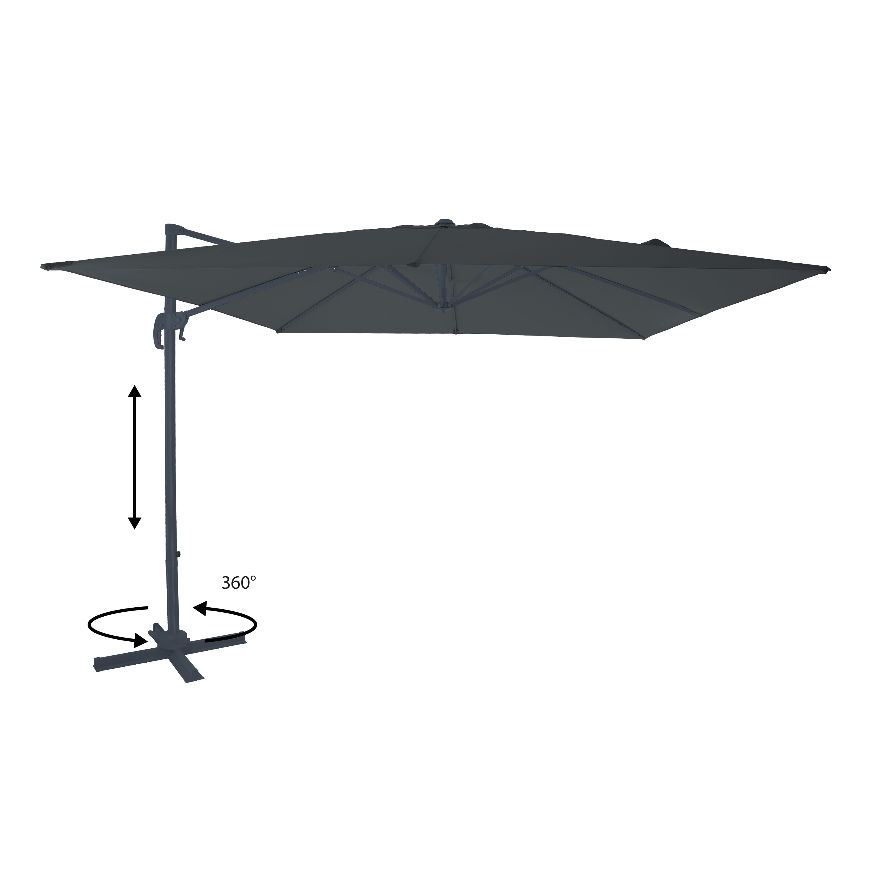 AXI Nima Zweefparasol 300x300cm Antraciet/grijs 