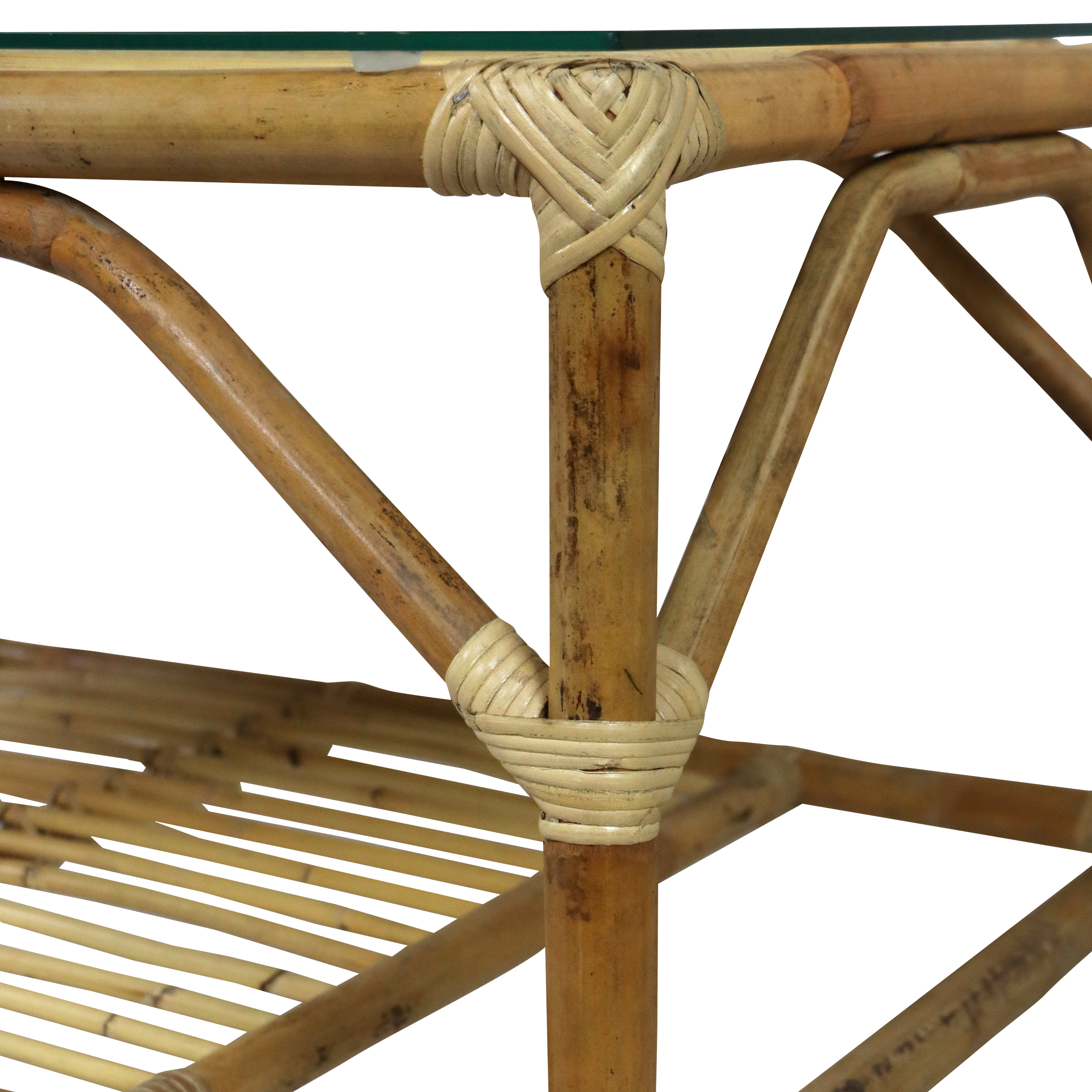 AXI Mary Rattan Lounge Set – 4-Piece with Sofa. Table. and 2 Chairs Natural/White