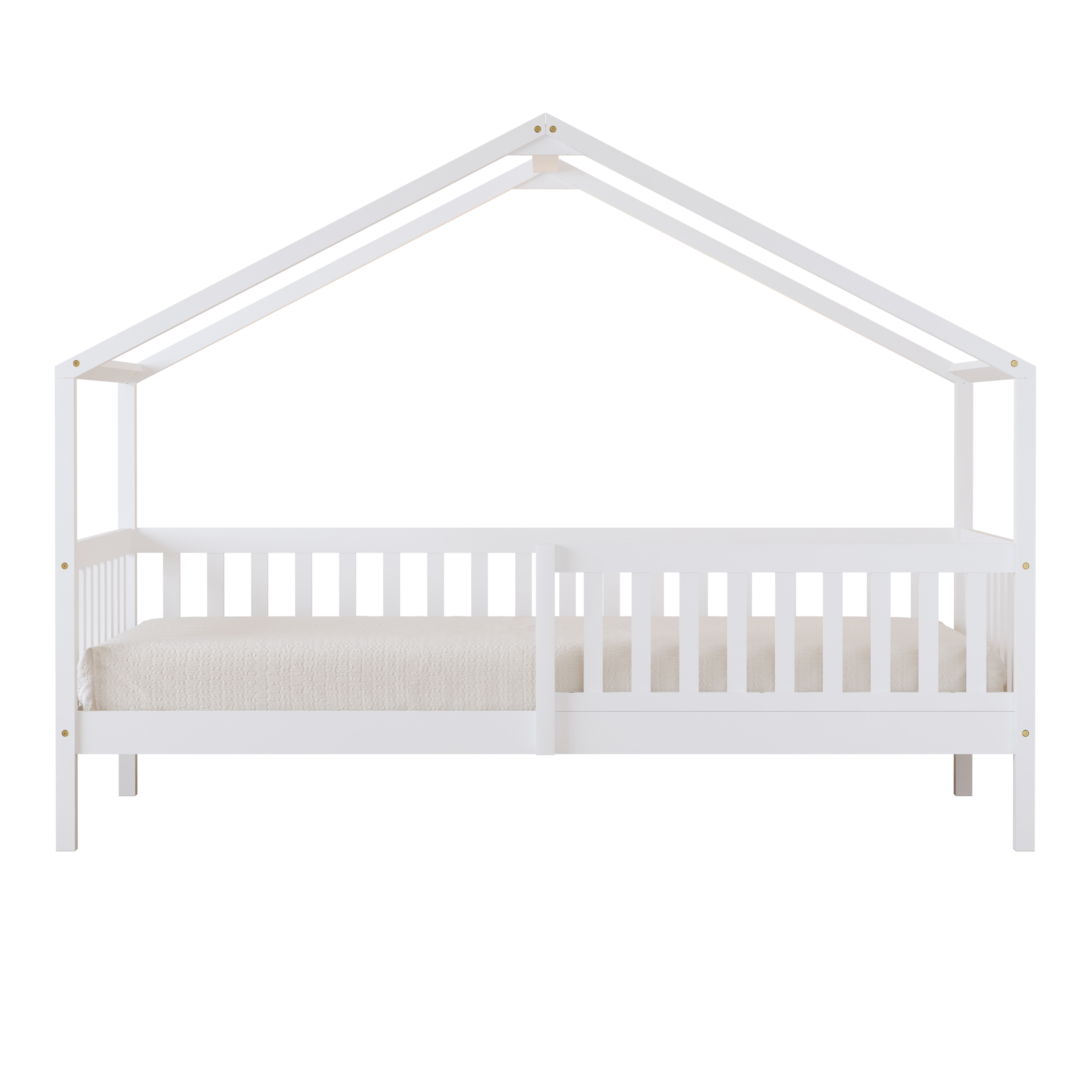 Sunny Kae House Bed with Guardrail White – Without Mattress