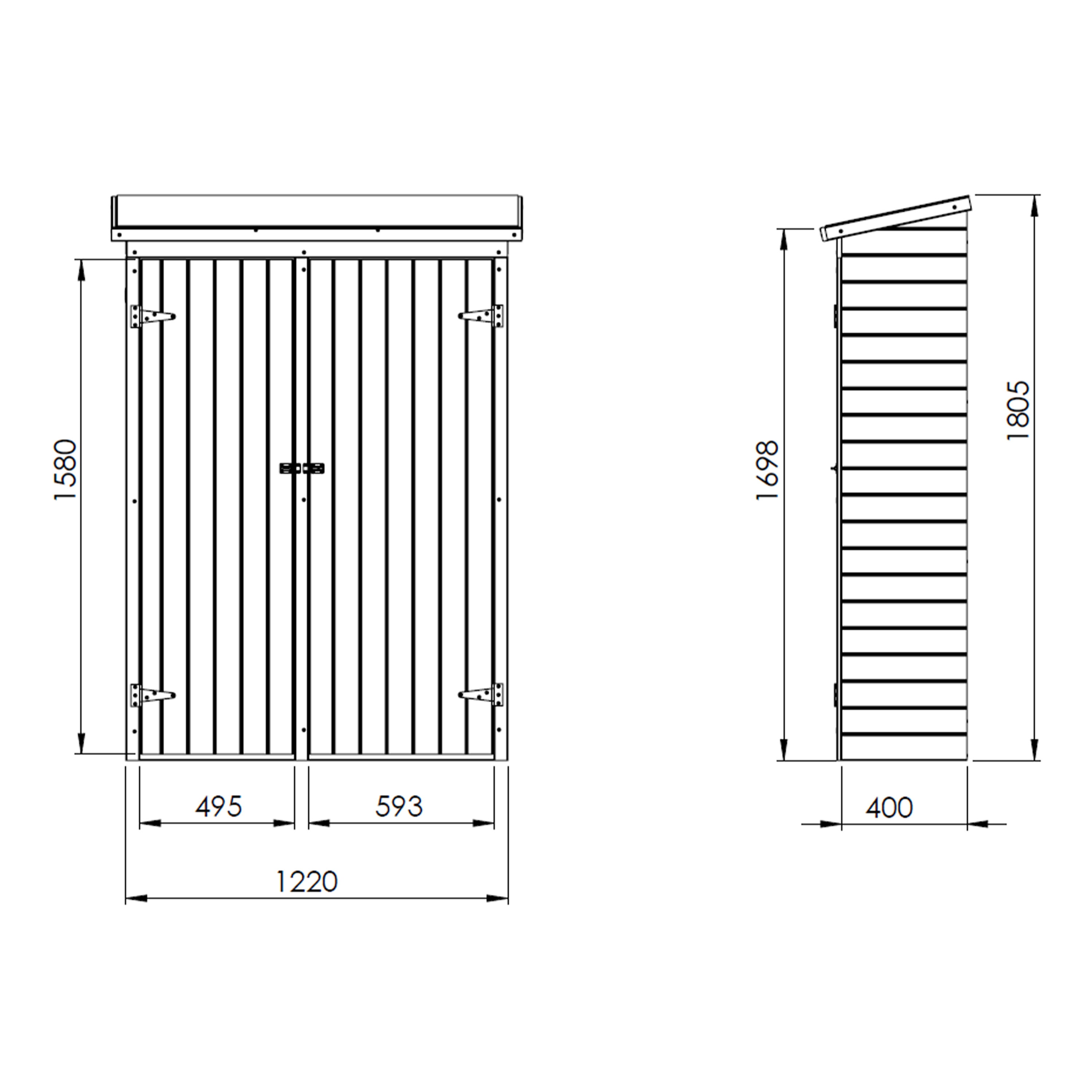 AXI Olivier Meuble de rangement de jardin en bois Marron 131 x 180 cm