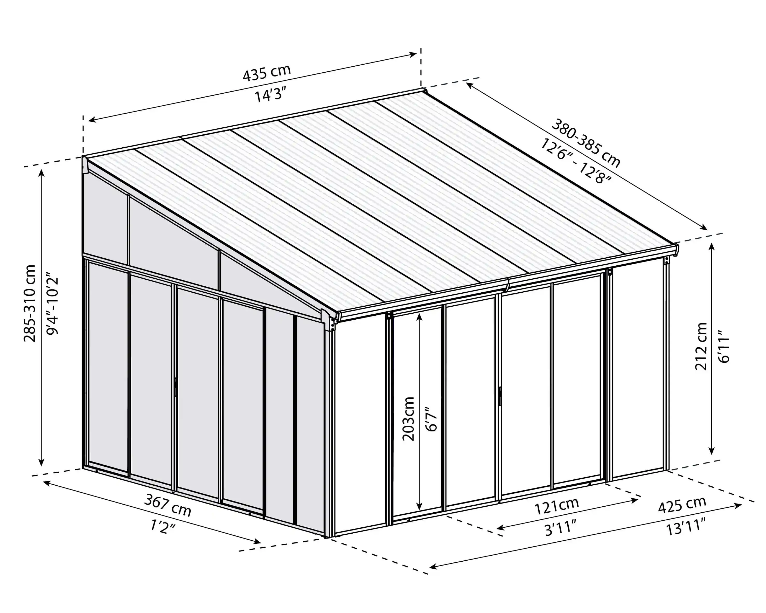 Canopia SanRemo Serre 435X380 cm veranda. en Solarium Wit Helder