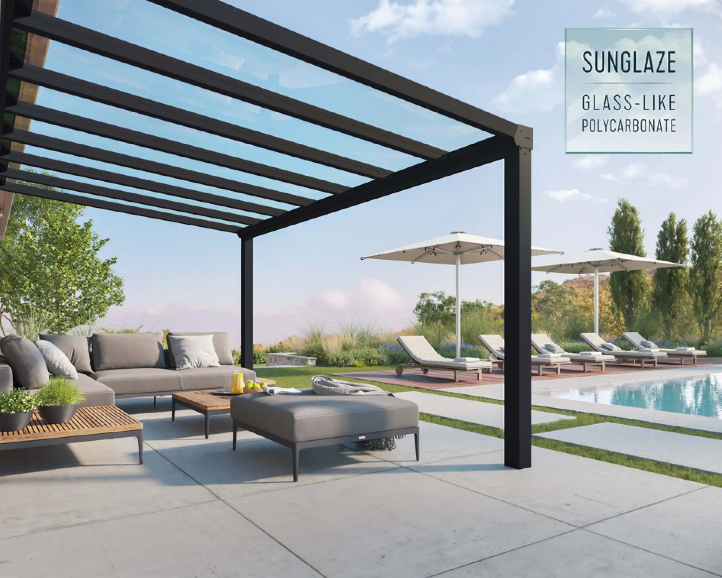 Canopia Stockholm 340X515 cm Terrasoverkapping Donkergrijs Helder-7290108137095 Canopia Stockholm 340X515 cm Terrasoverkapping Donkergrijs Helder