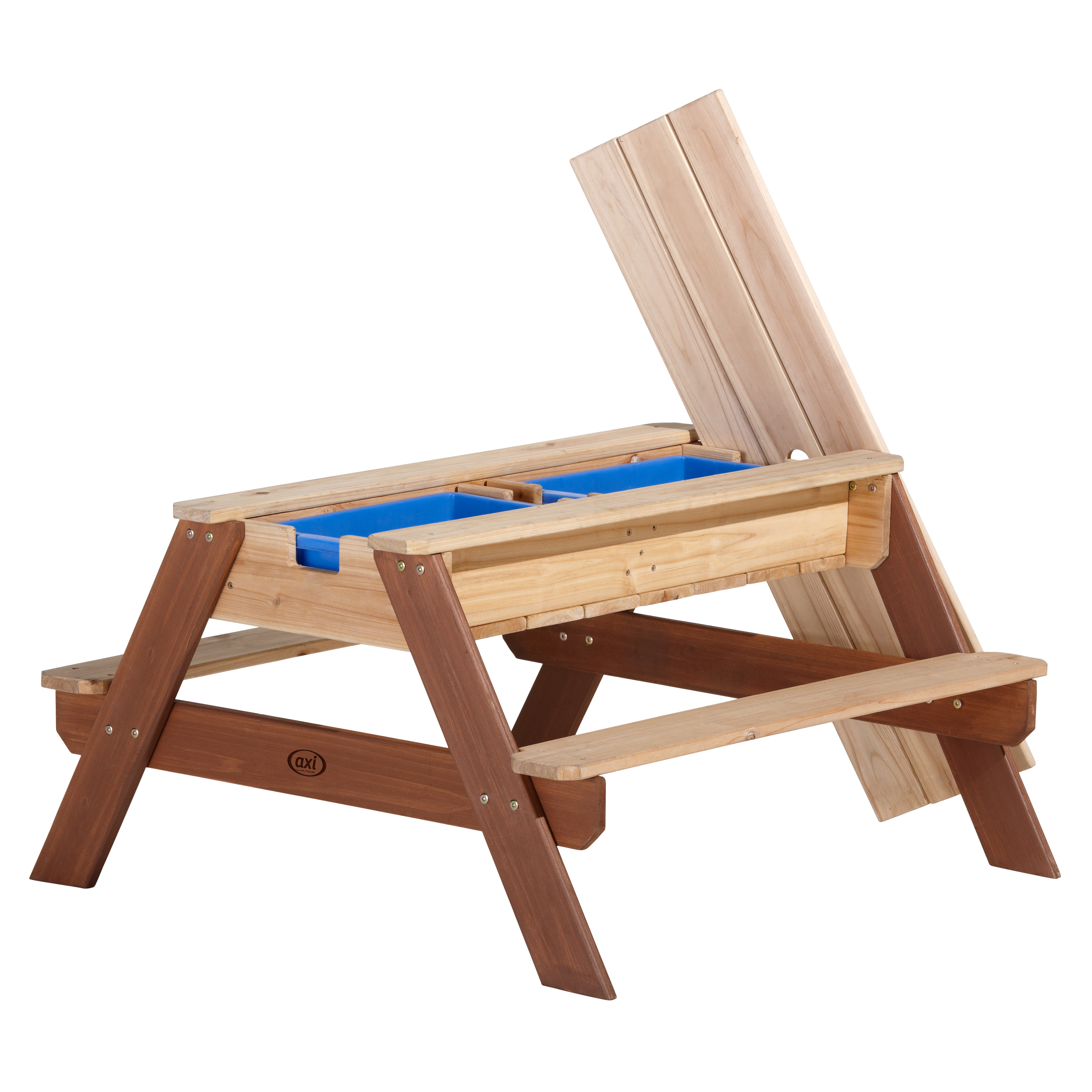 AXI Nick Sand & Water Picnic Table Brown - Parasol Blue/white - FSC Wood