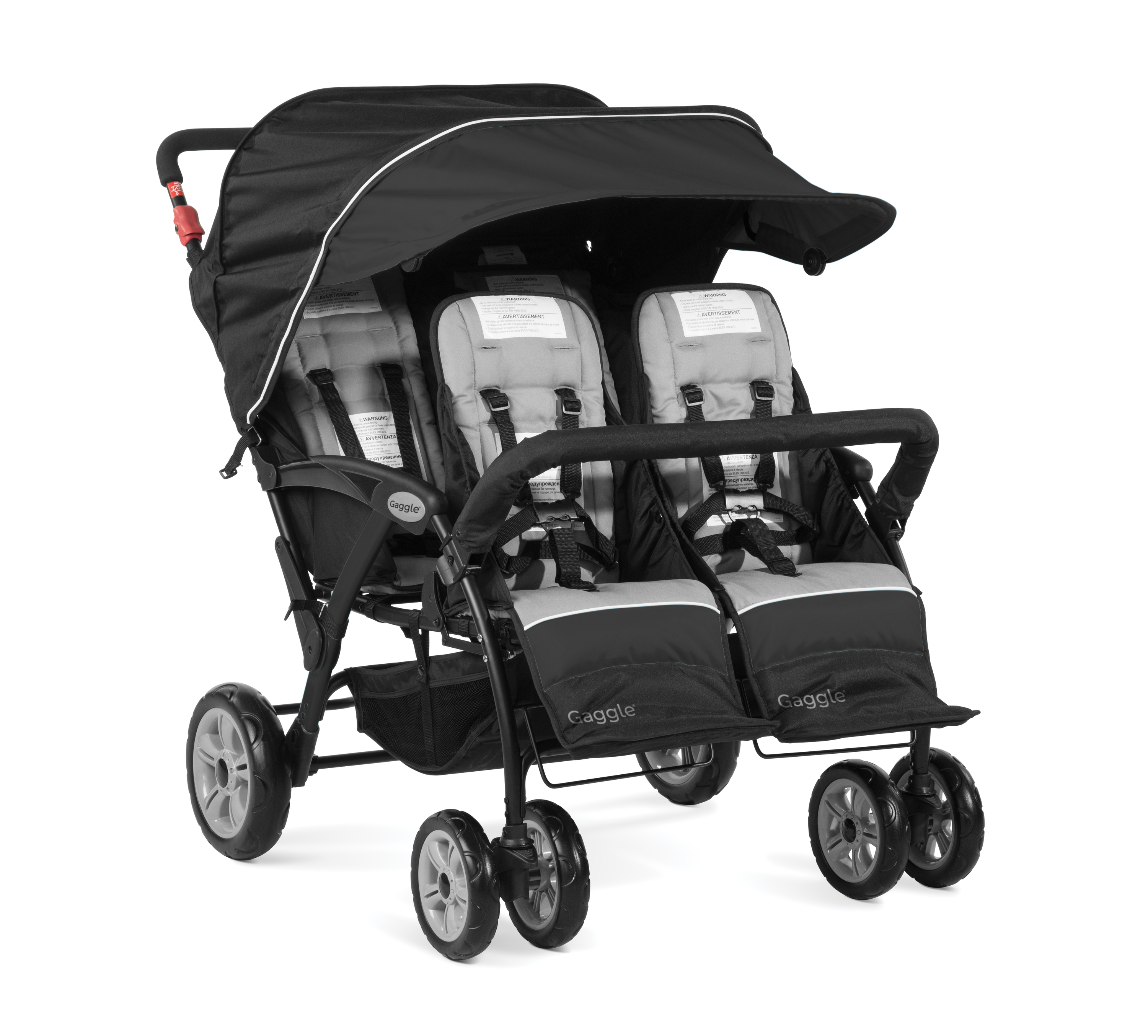 Gaggle Compass 4x4 quad kinderwagen / buggy voor 4 kinderen in zwart