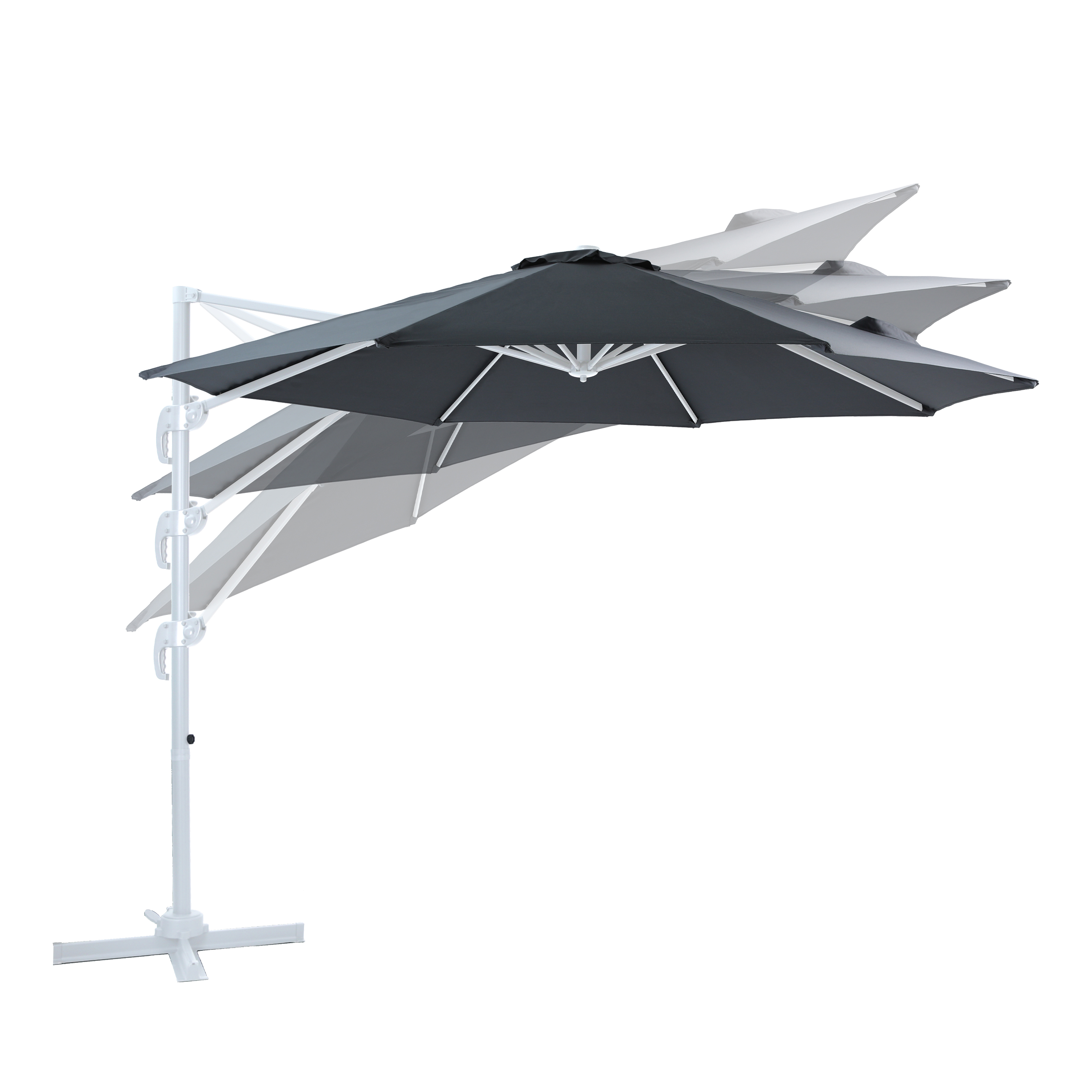 AXI Marisol Zweefparasol Ø 300cm Wit/grijs