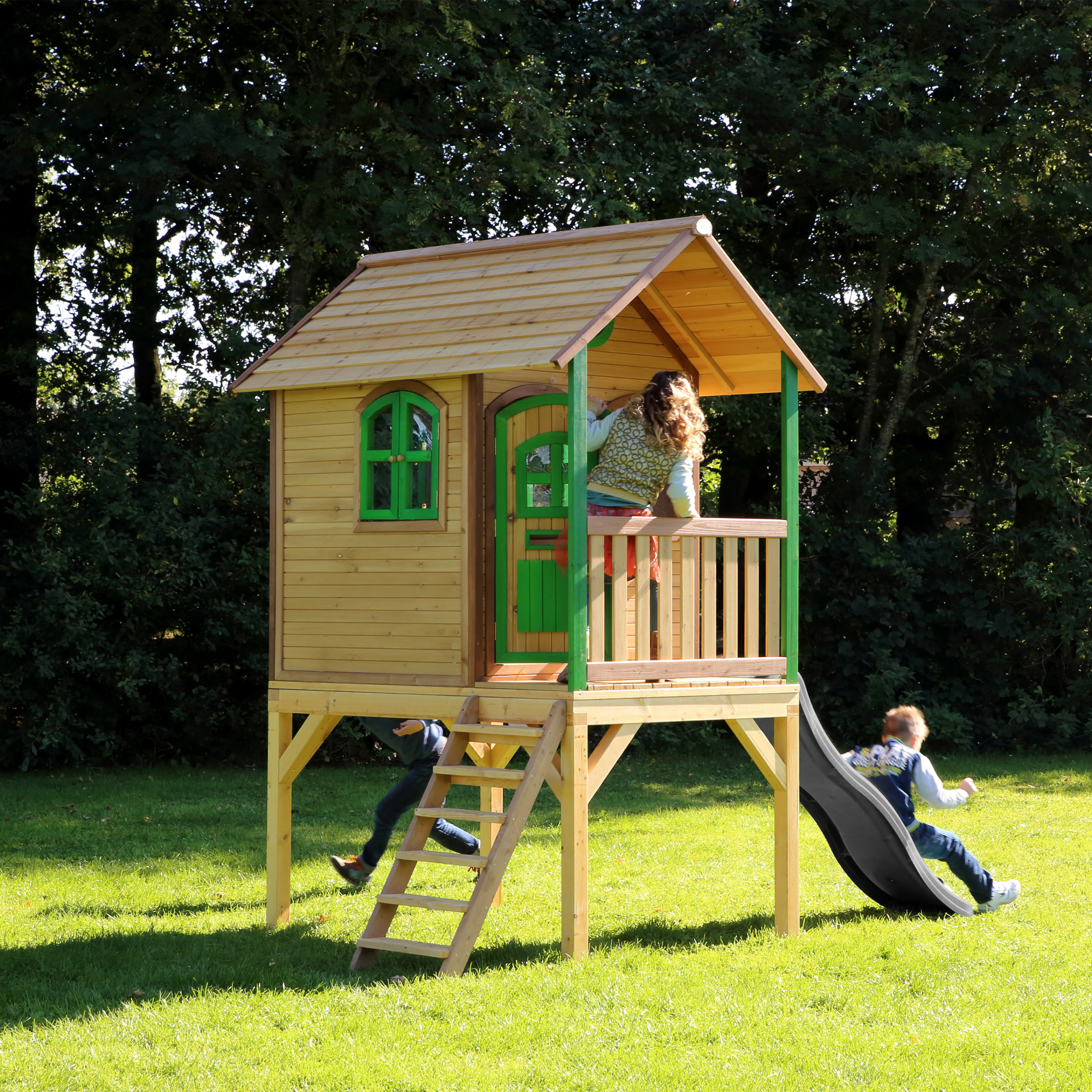 AXI Laura Playhouse Brown/Green - Grey Slide-8720365062179 AXI Laura Playhouse Brown/Green - Grey Slide