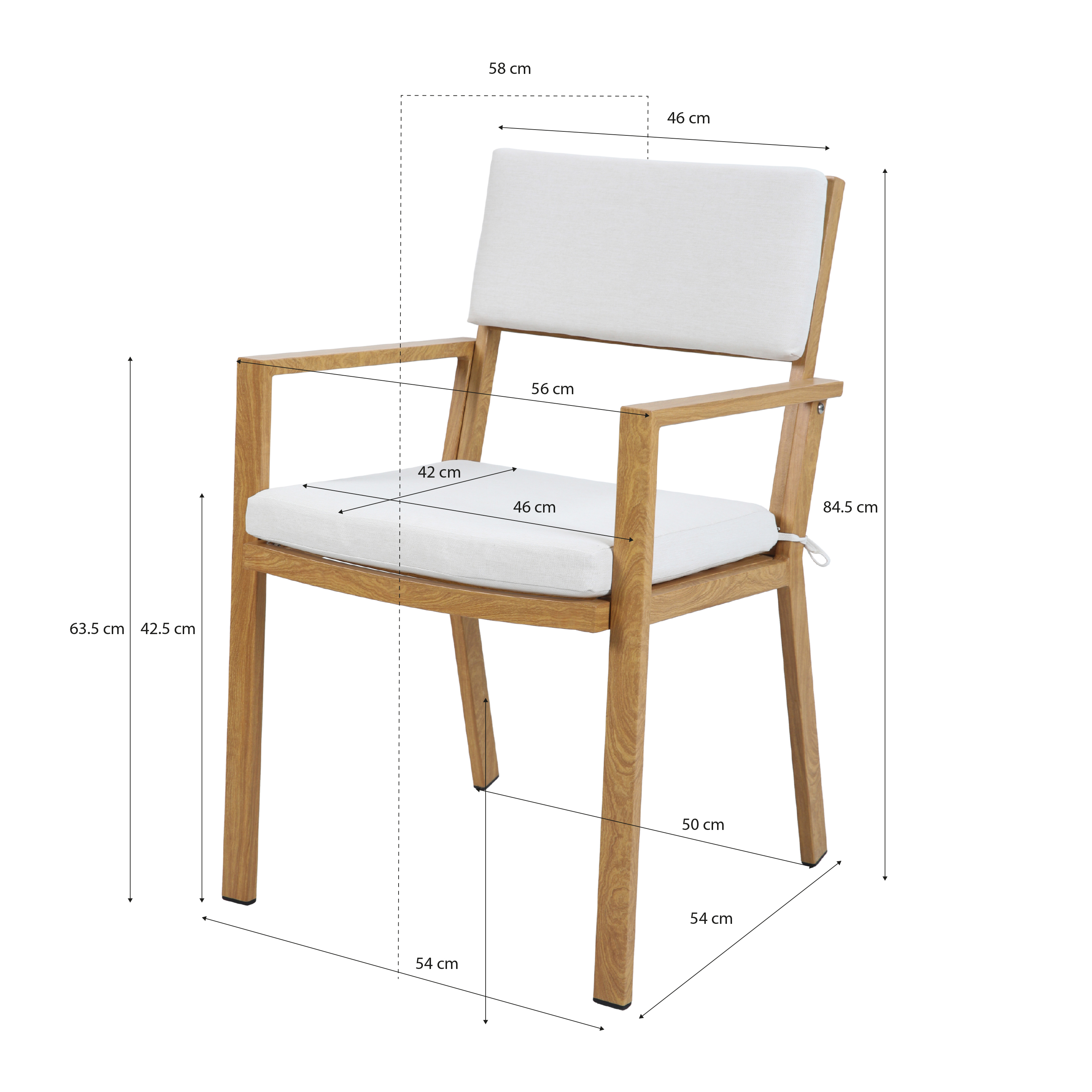 AXI Jada Tuinset met 6 stoelen Houtlook/beige