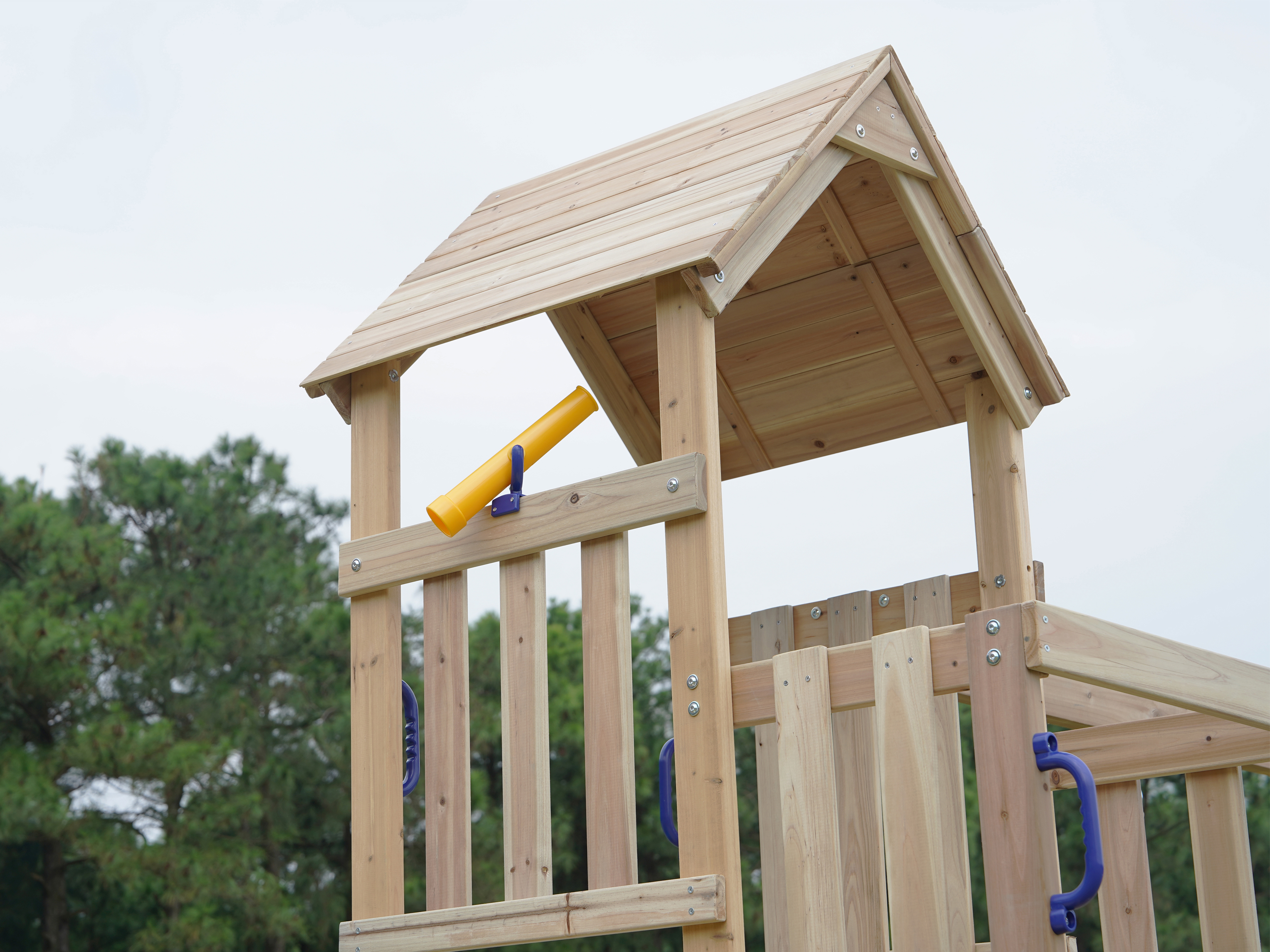 AXI Mette Playground with Double Swing Brown - Purple Slide 