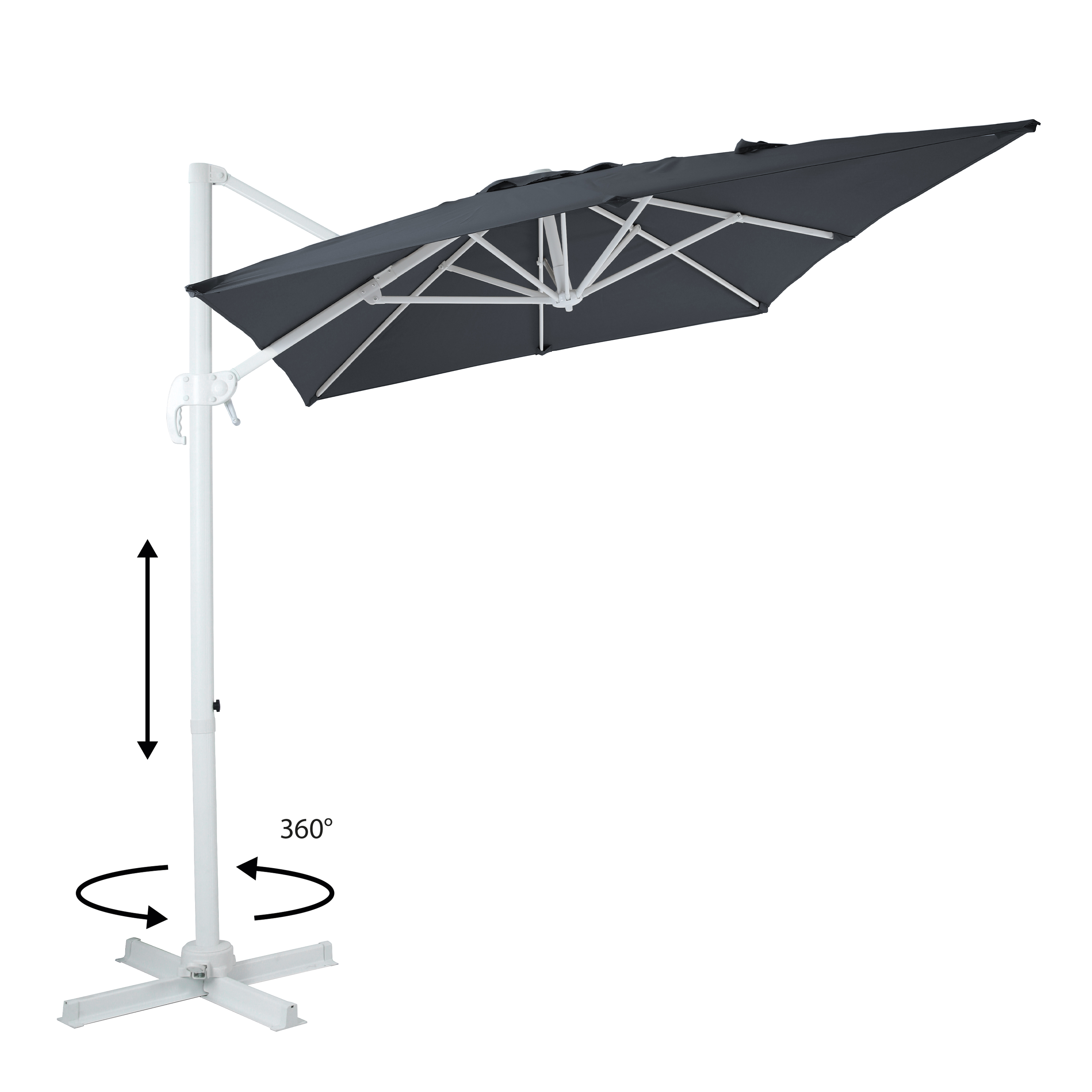 AXI Coco Zweefparasol 200x300cm Wit/grijs 