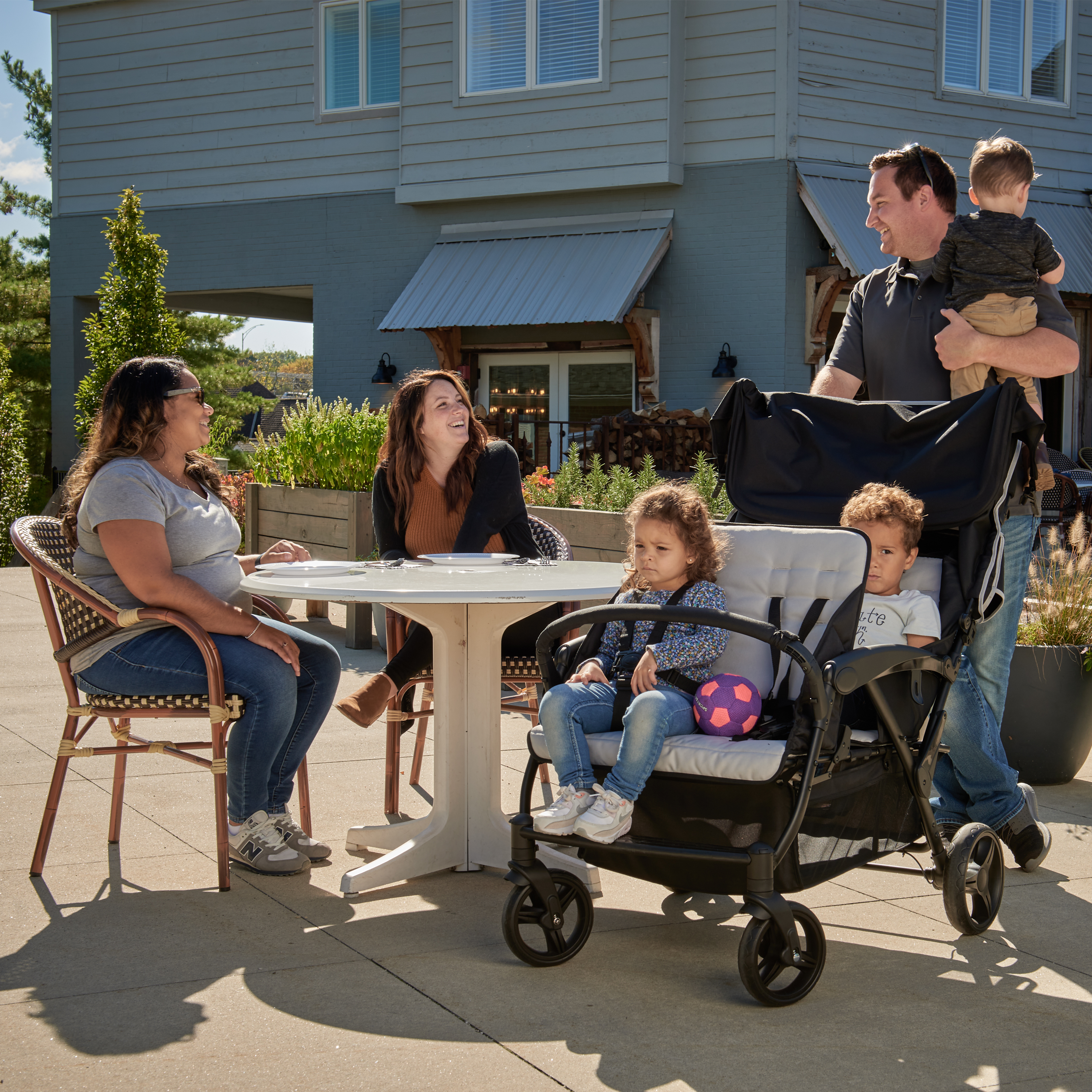Gaggle Odyssey 4x4 quad kinderwagen / buggy voor 4 kinderen in grijs/zwart