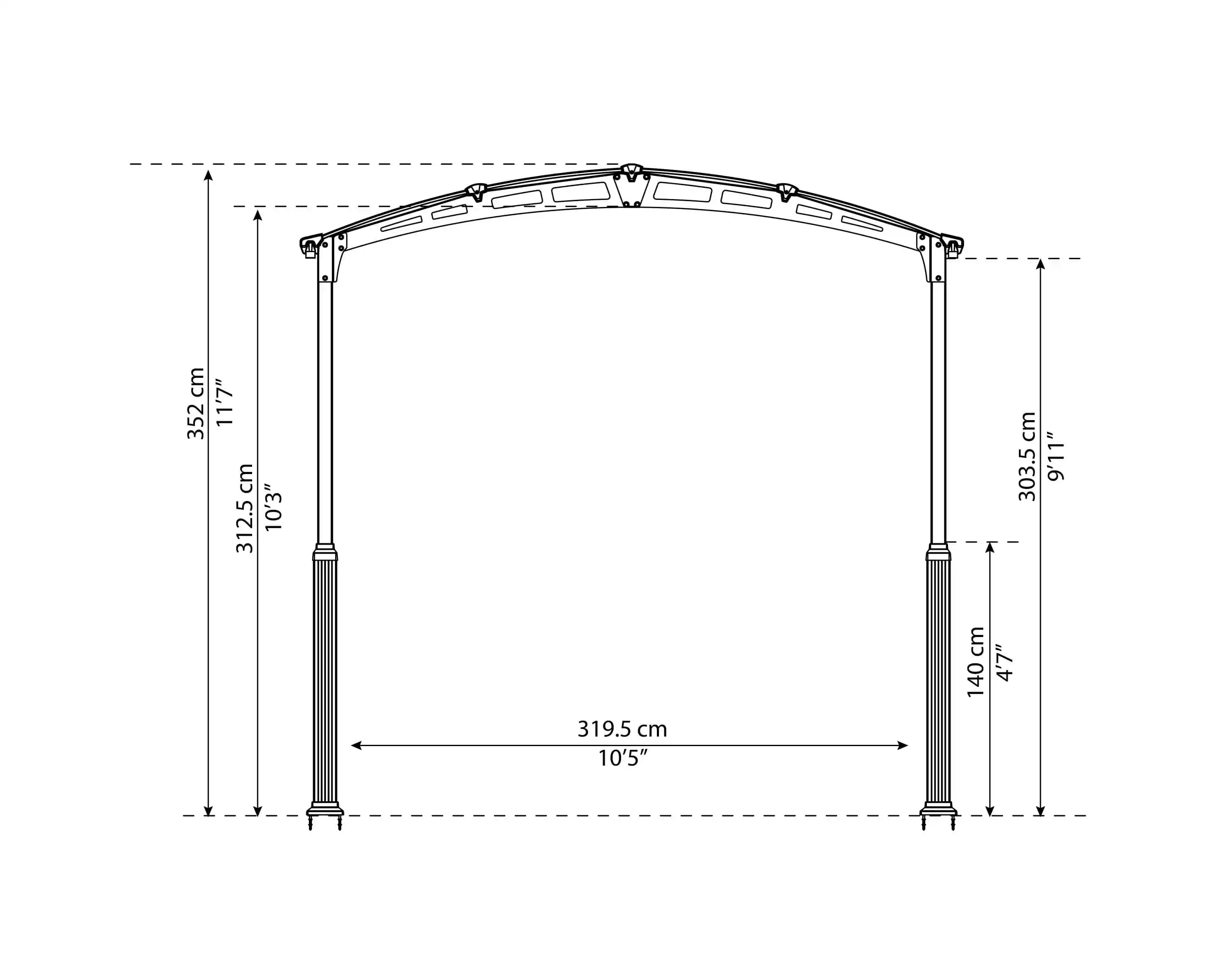 Canopia Alpine 863X360X307 cm RV Carport en Boothuis Donkergrijs Brons Canopia Alpine 863X360X307 cm RV Carport en Boothuis Donkergrijs Brons