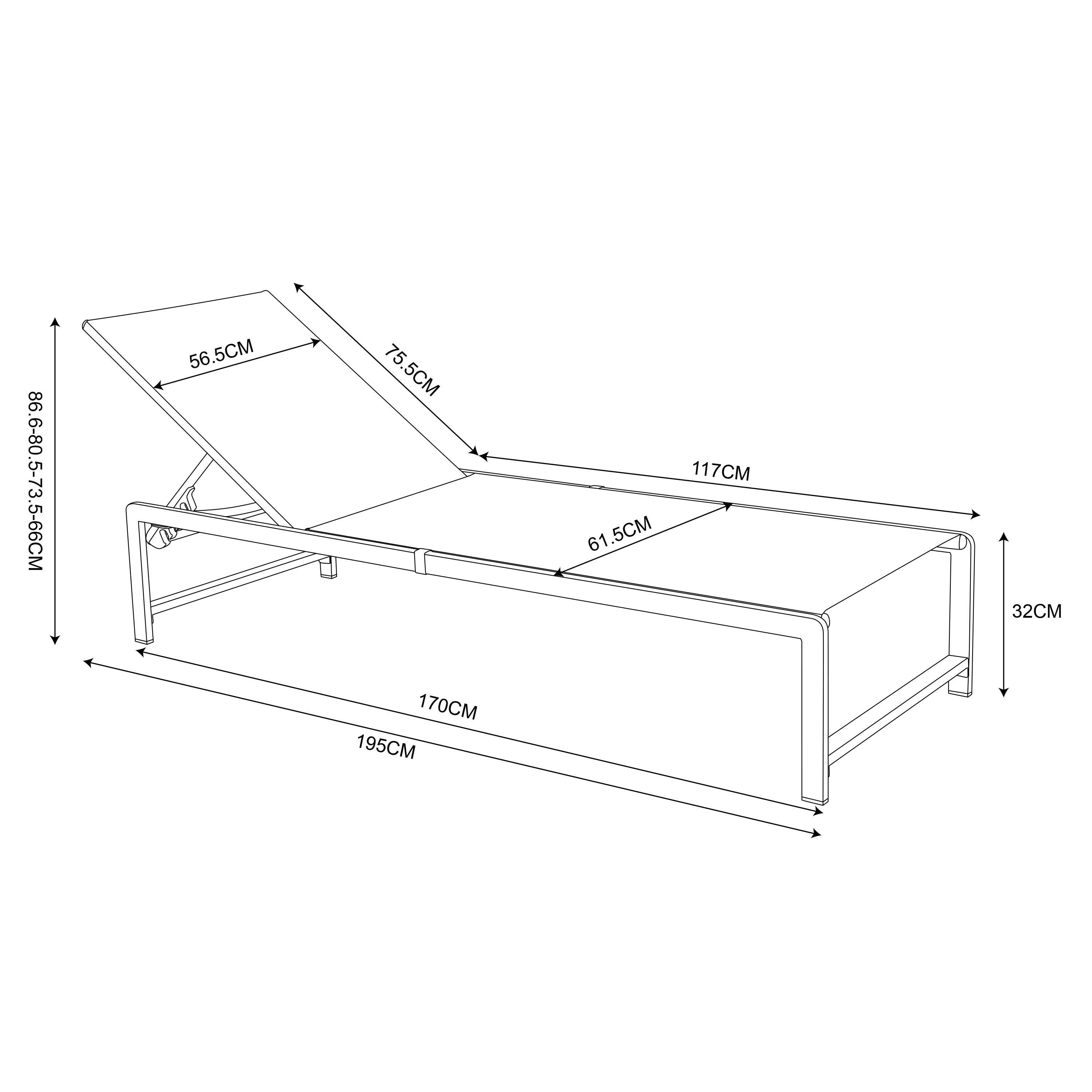 AXI Zane Sunbed Beige/Brown