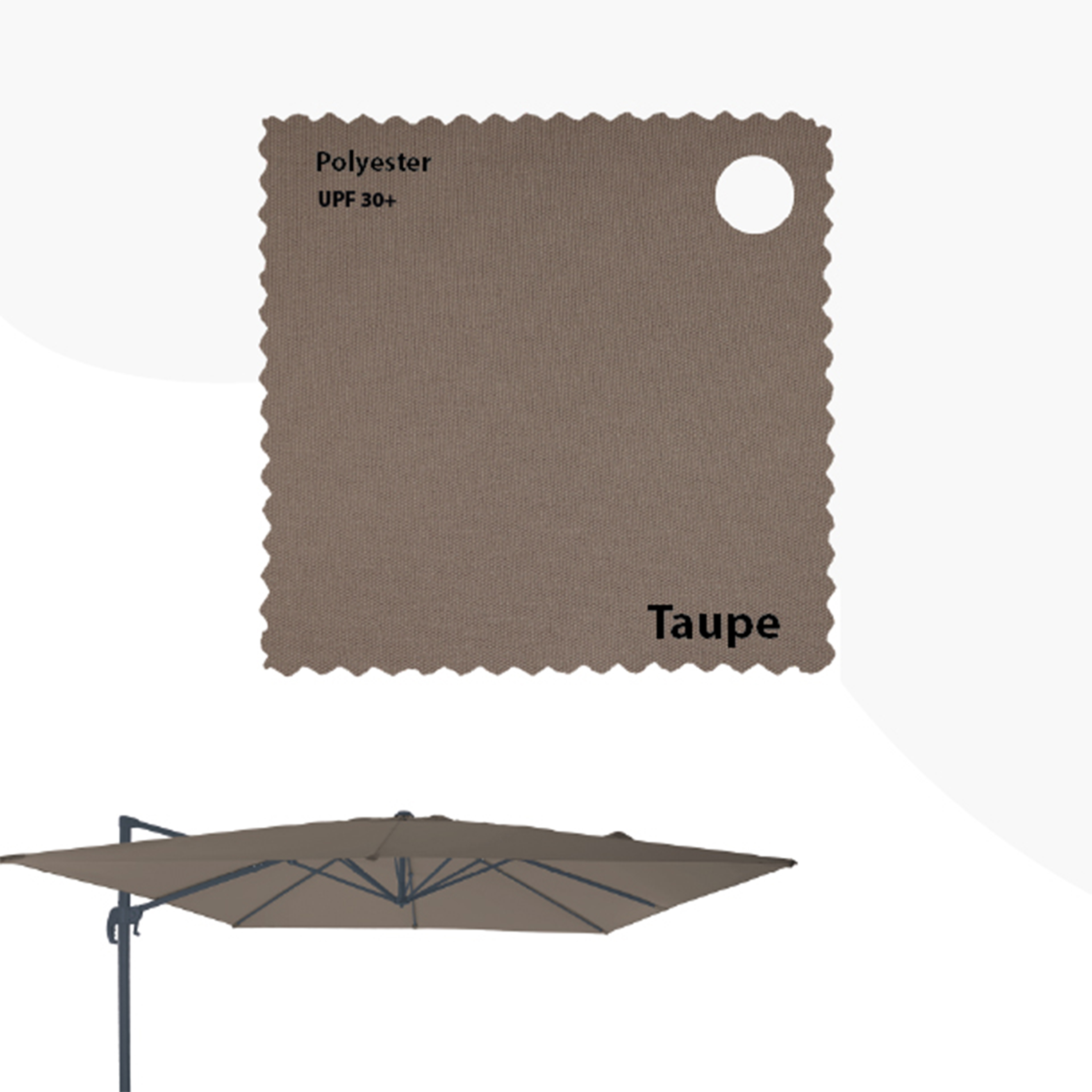AXI Nima Cantilever Parasol 300x300 cm incl. Parasol Base with Wheels Anthracite/Taupe – Complete Set