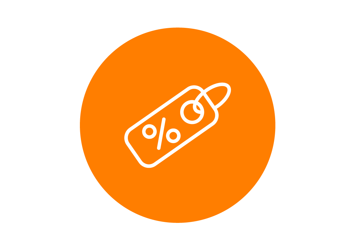 oranje korting logo rond 2