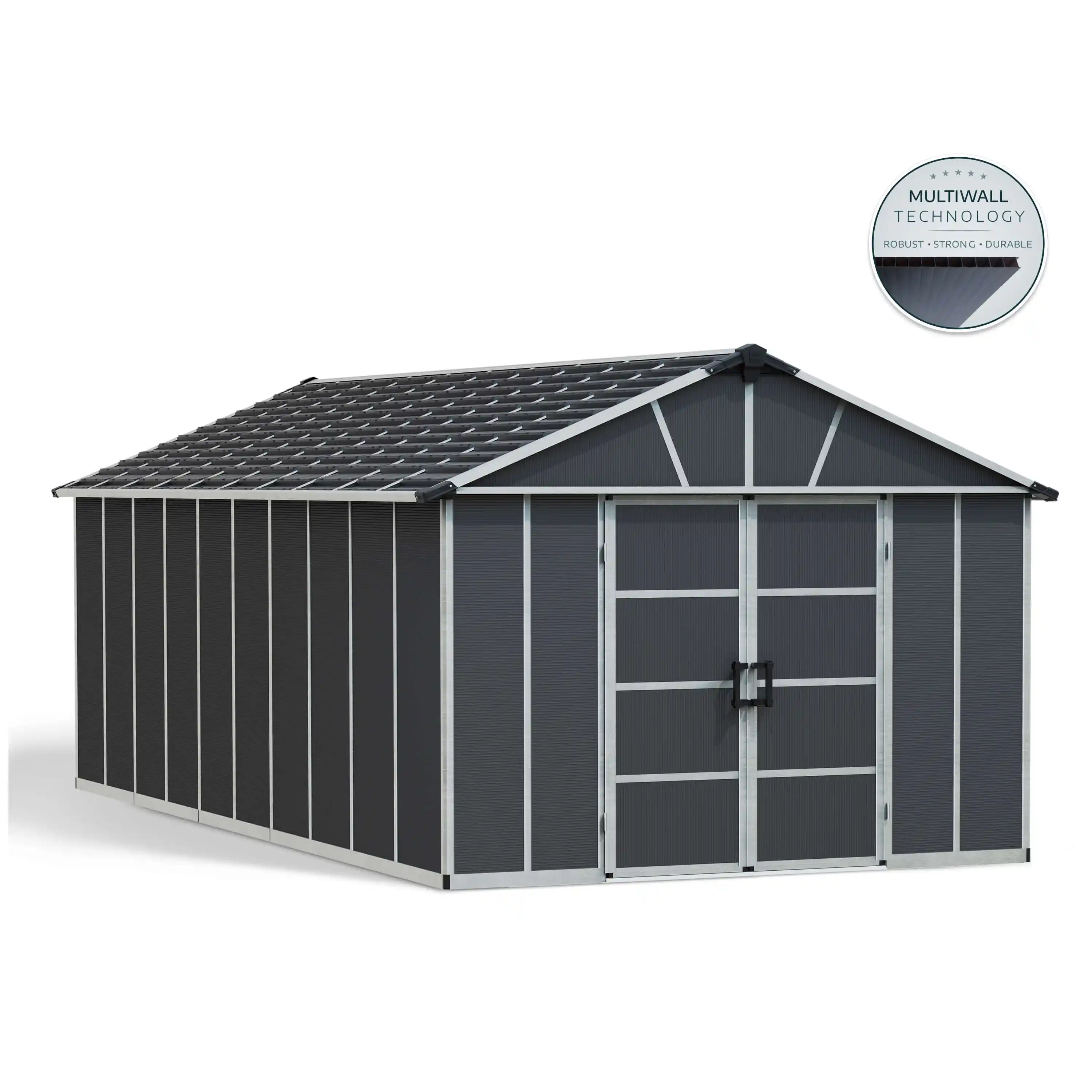 Canopia Yukon grote schuur met vloer 643X332cm Donkergrijs-7290108139303 Canopia Yukon grote schuur met vloer 643X332cm Donkergrijs