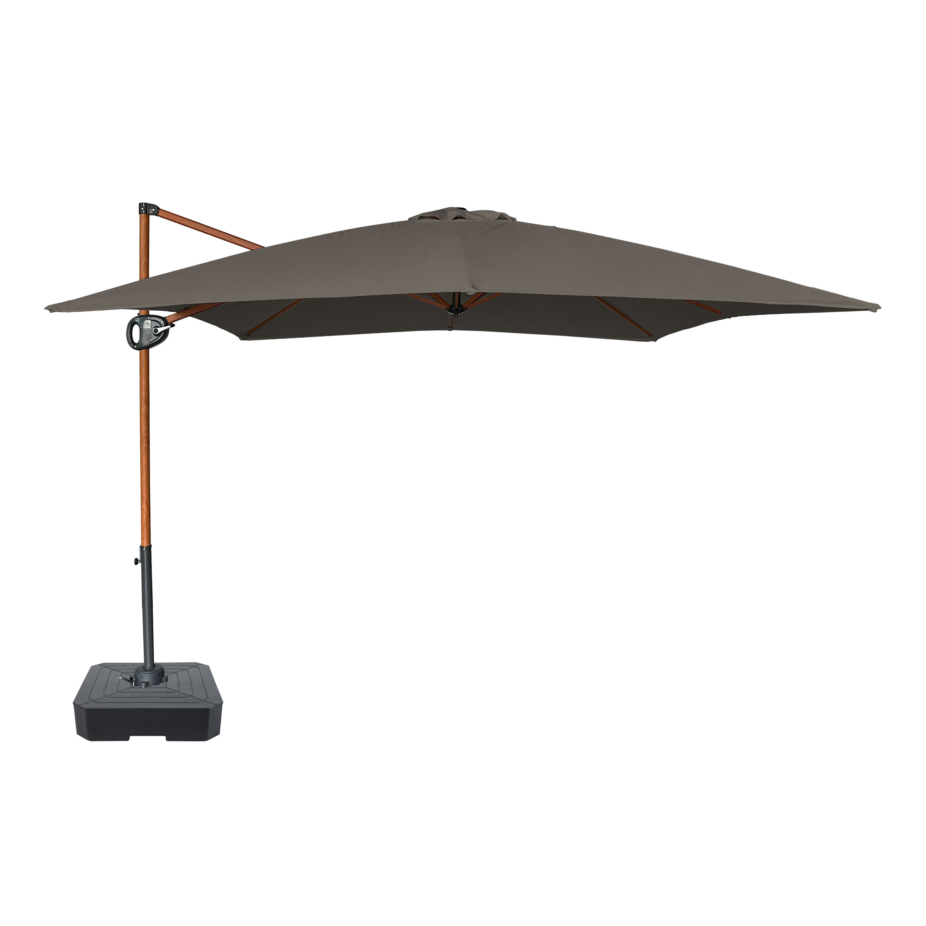 AXI Mira Cantilever Parasol 300x300 cm incl. fillable parasol base Wood-look/Taupe – Complete Set