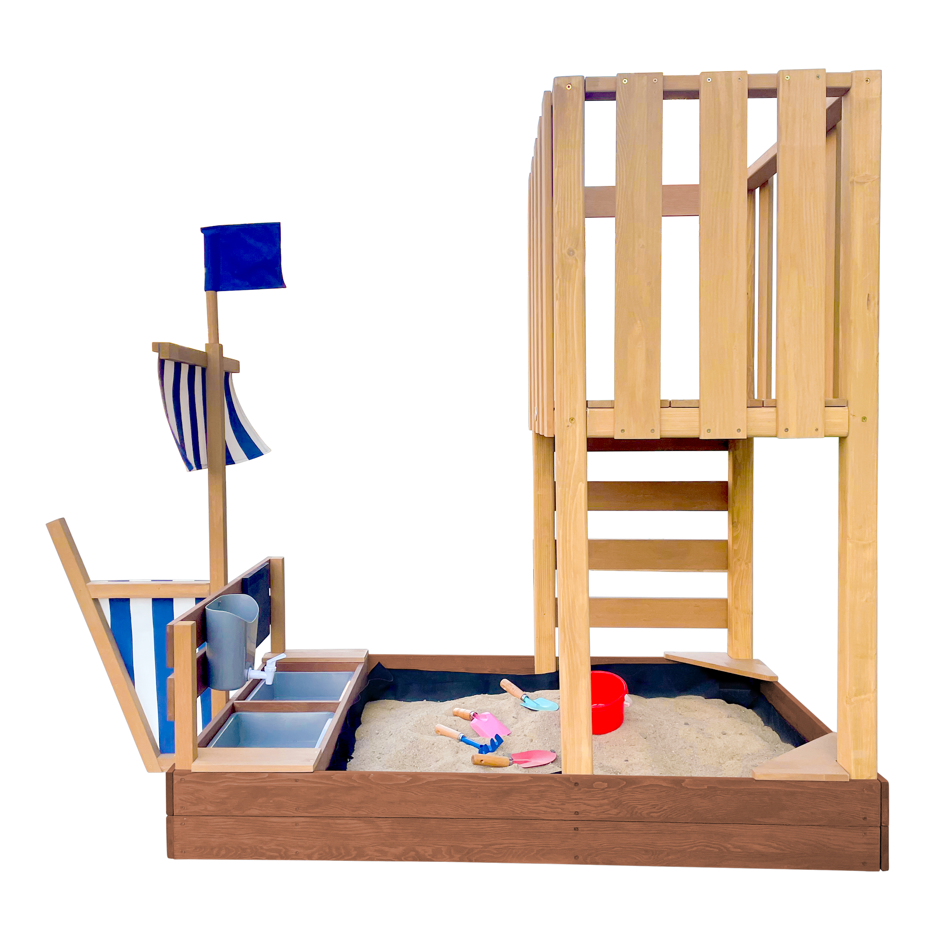 AXI Vicky Climbing Frame with Sandbox, Play Kitchen & Chalkboard