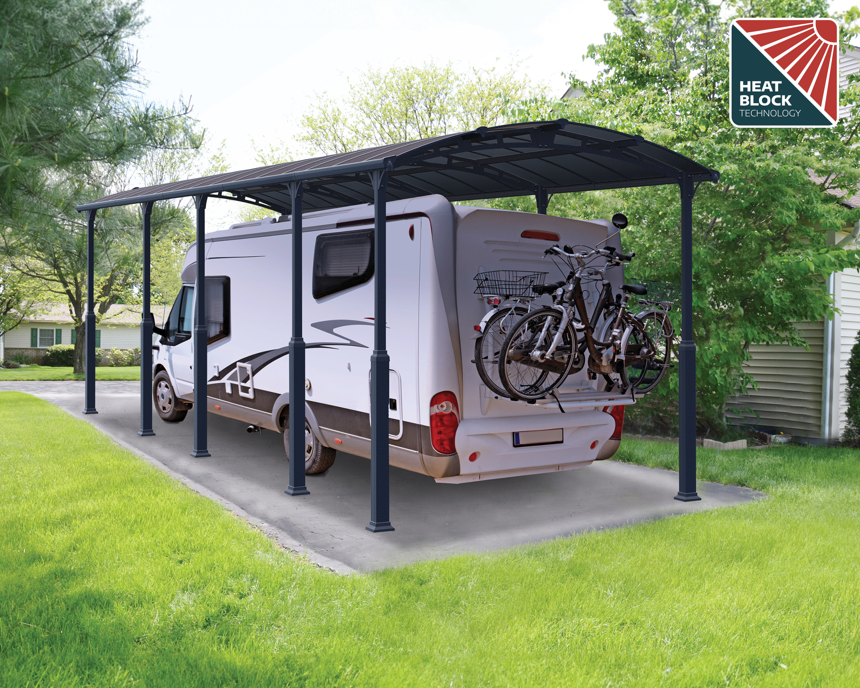 Canopia Alpine 1077X360X307 cm RV Carport en Boothuis Donkergrijs Brons