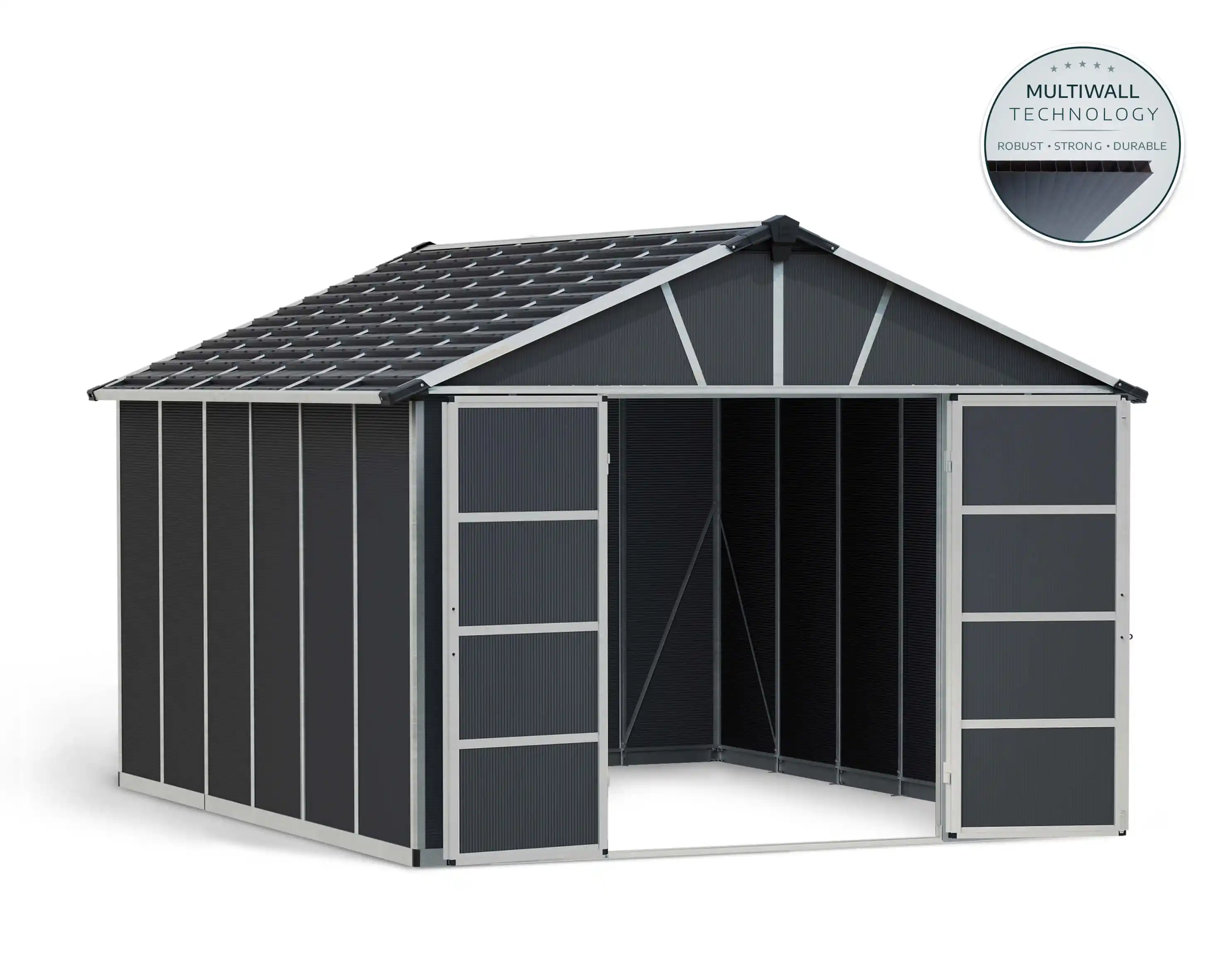 Canopia Yukon 395X332 cm grote schuur Donkergrijs