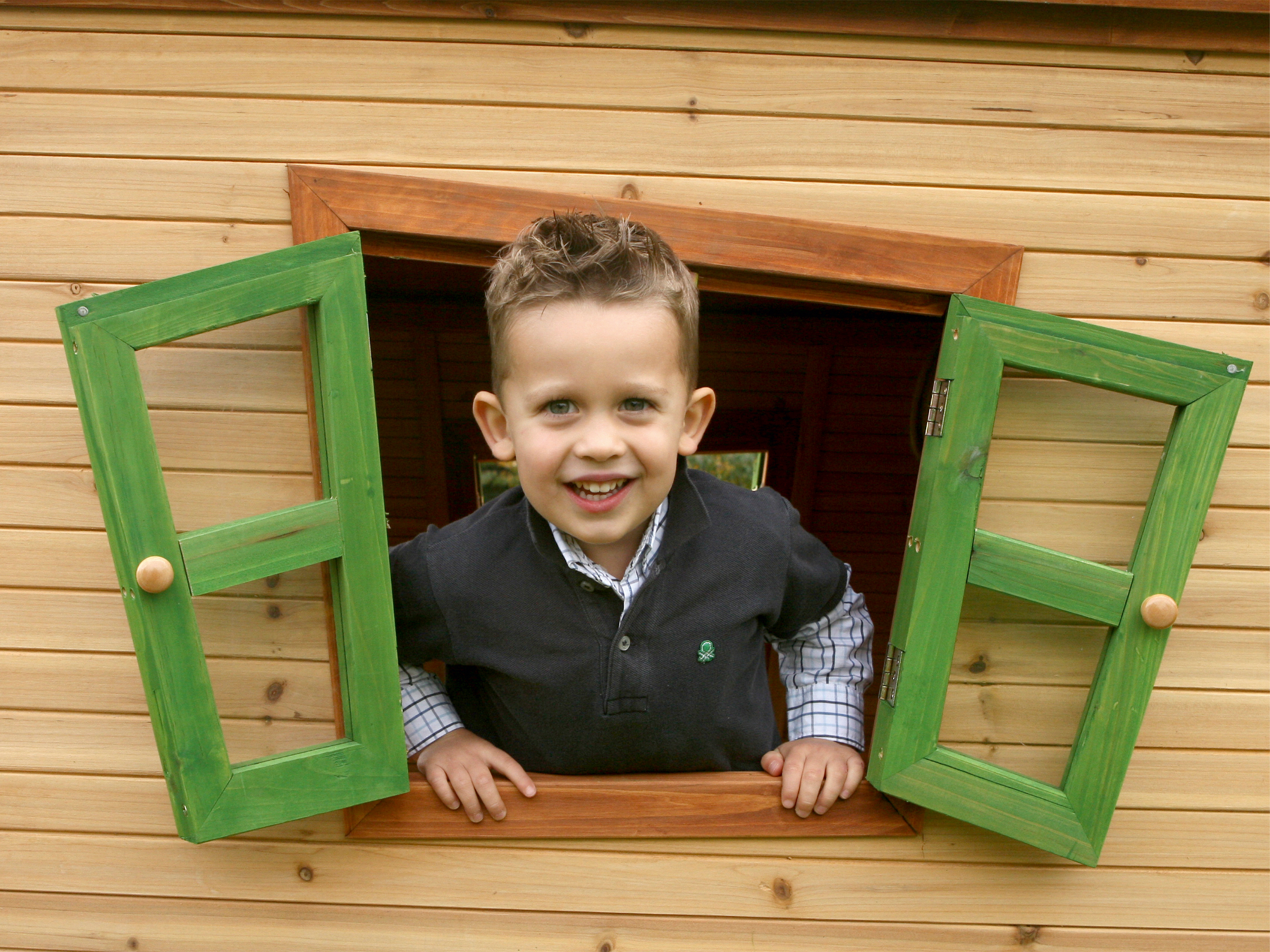 AXI Max Playhouse Brown/Green - Grey Slide