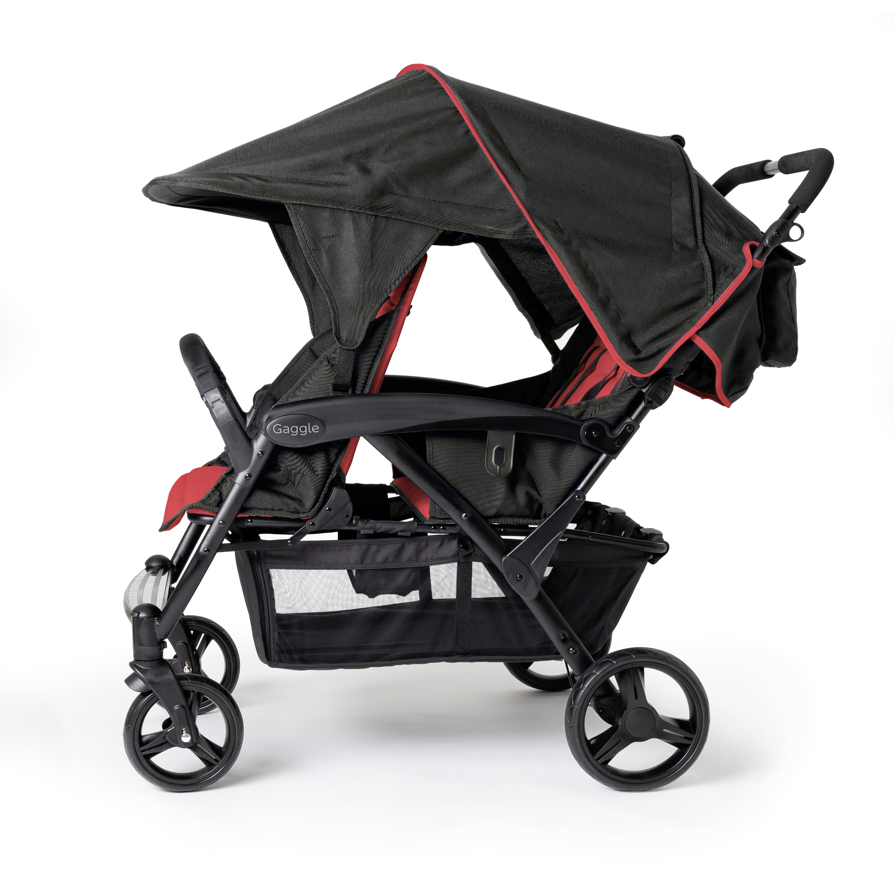 Gaggle Odyssey 4x4 quad kinderwagen / buggy voor 4 kinderen in rood/zwart