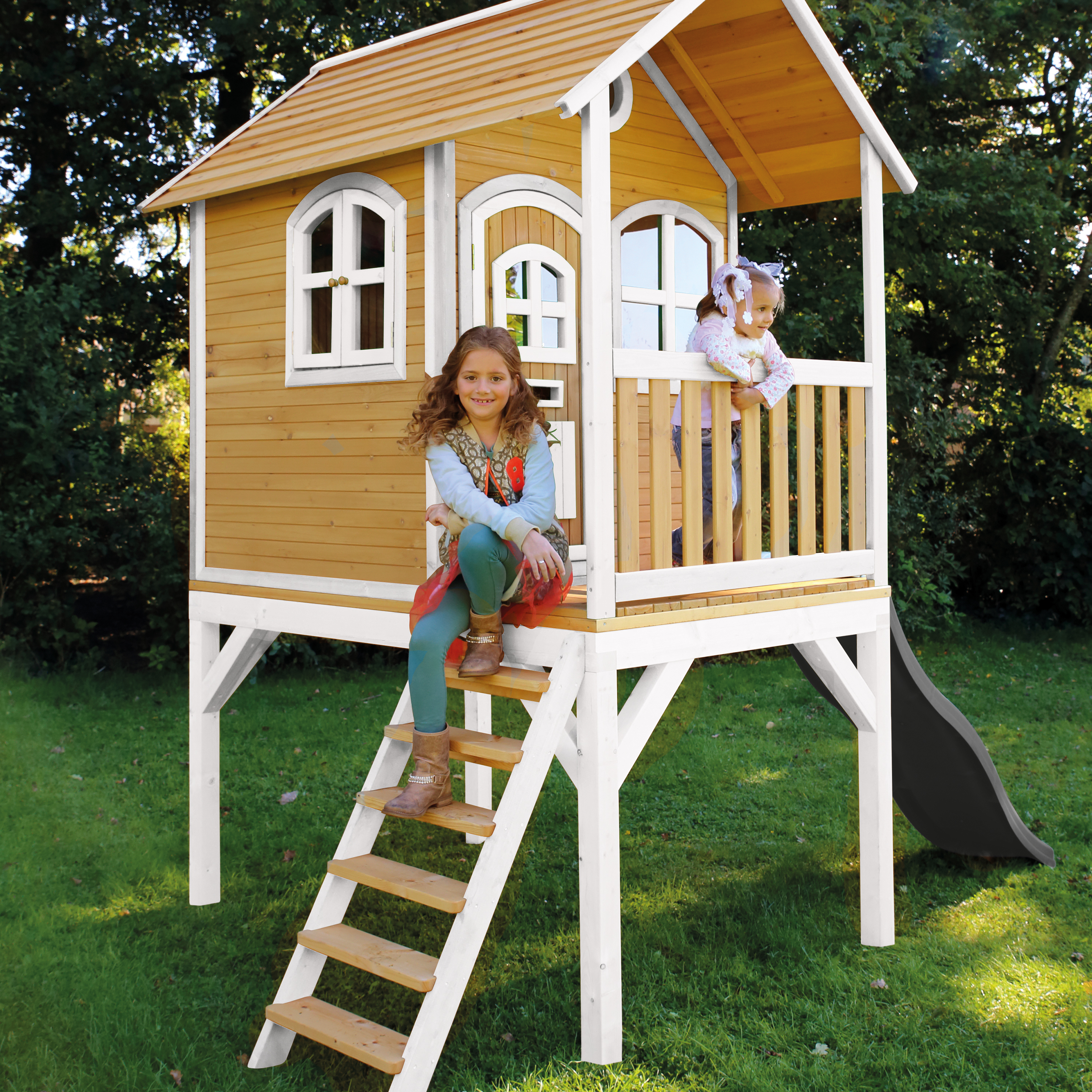 AXI Laura Playhouse Brown/white - Grey Slide