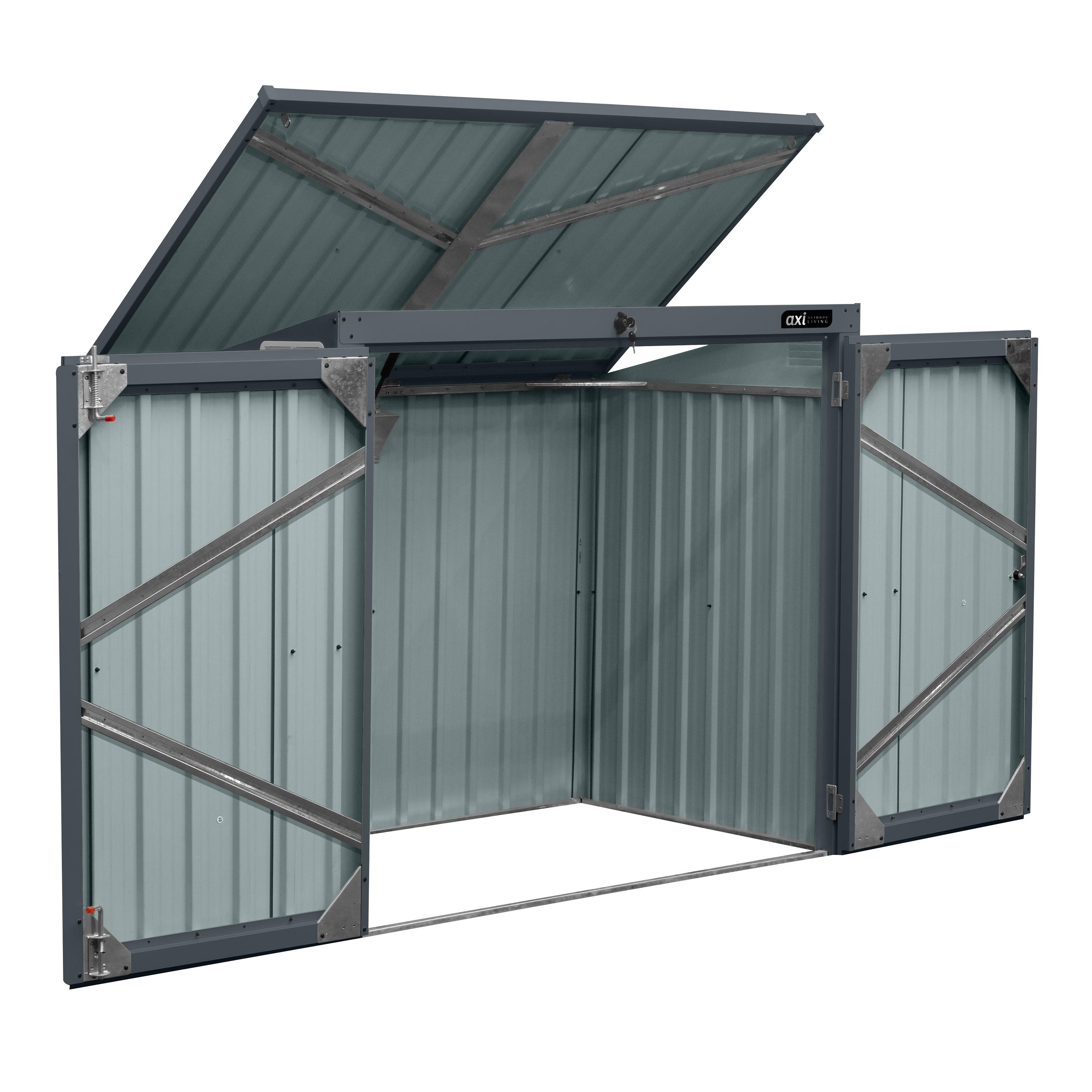 AXI Oscar metalen Containerombouw Tuinkast Antraciet - 2 containers