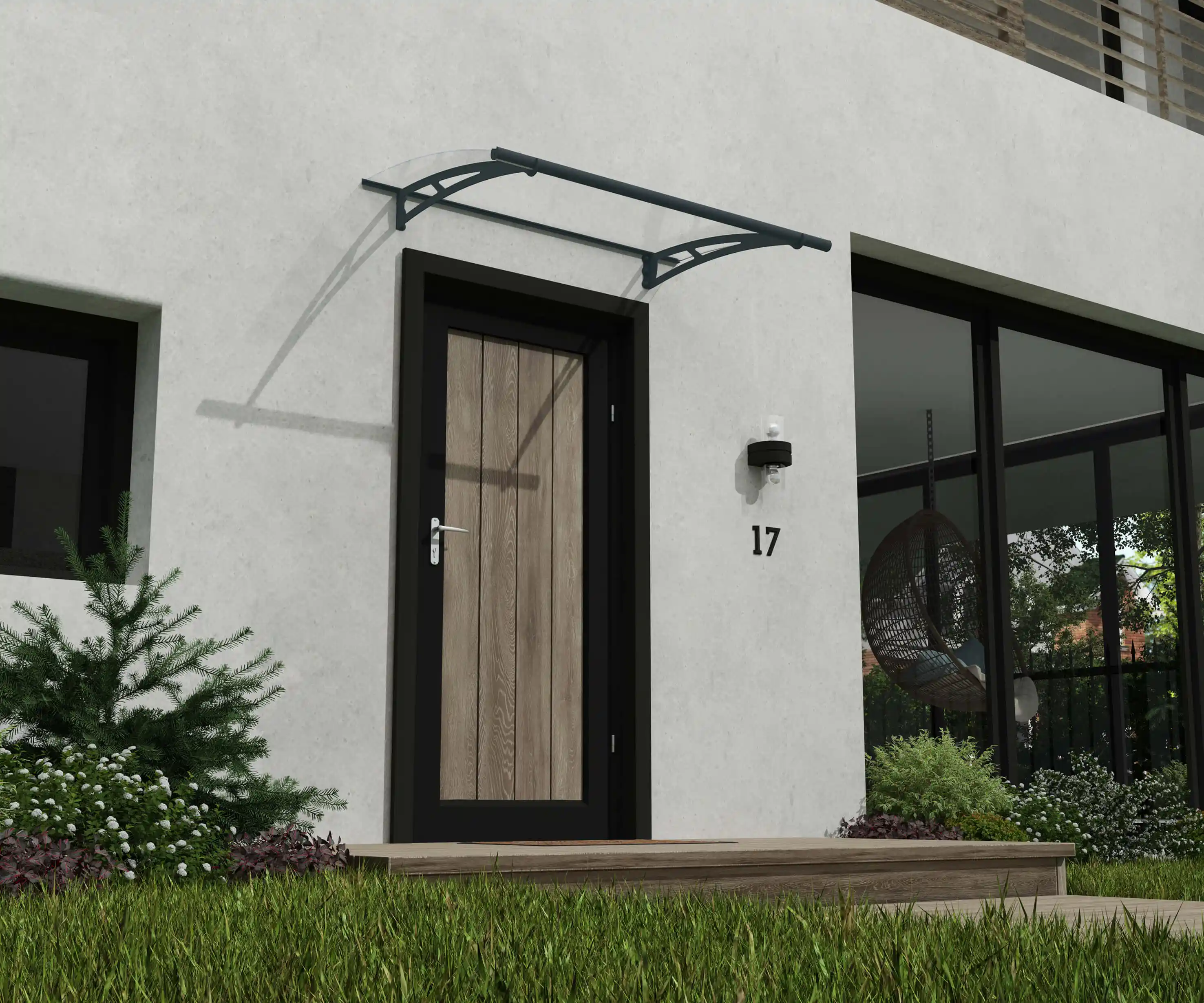 Canopia Aquila 150X91 cm Deur en Veranda Luifel Donkergrijs Helder