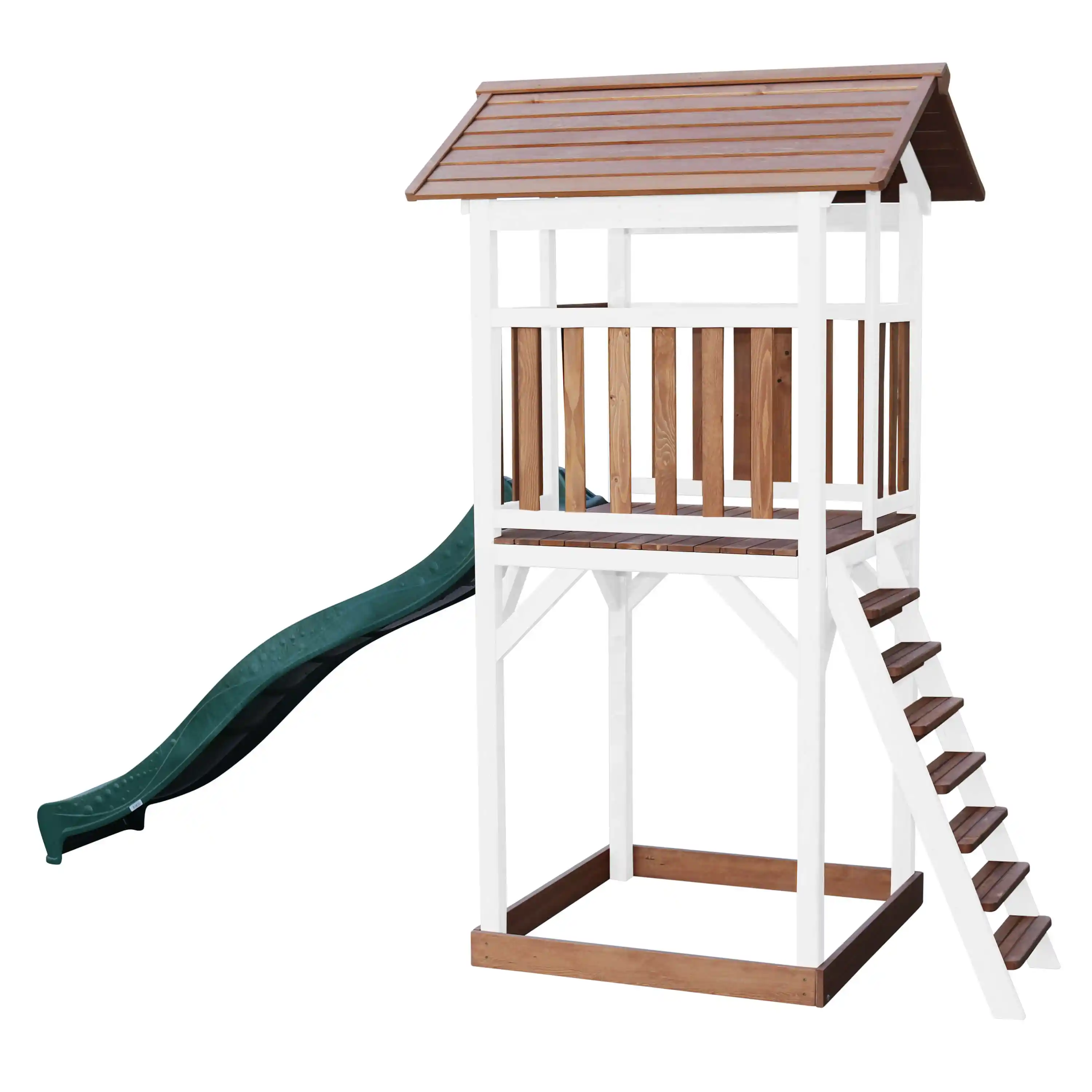 AXI Beach Tower Speeltoren Bruin/wit - Groene Glijbaan
