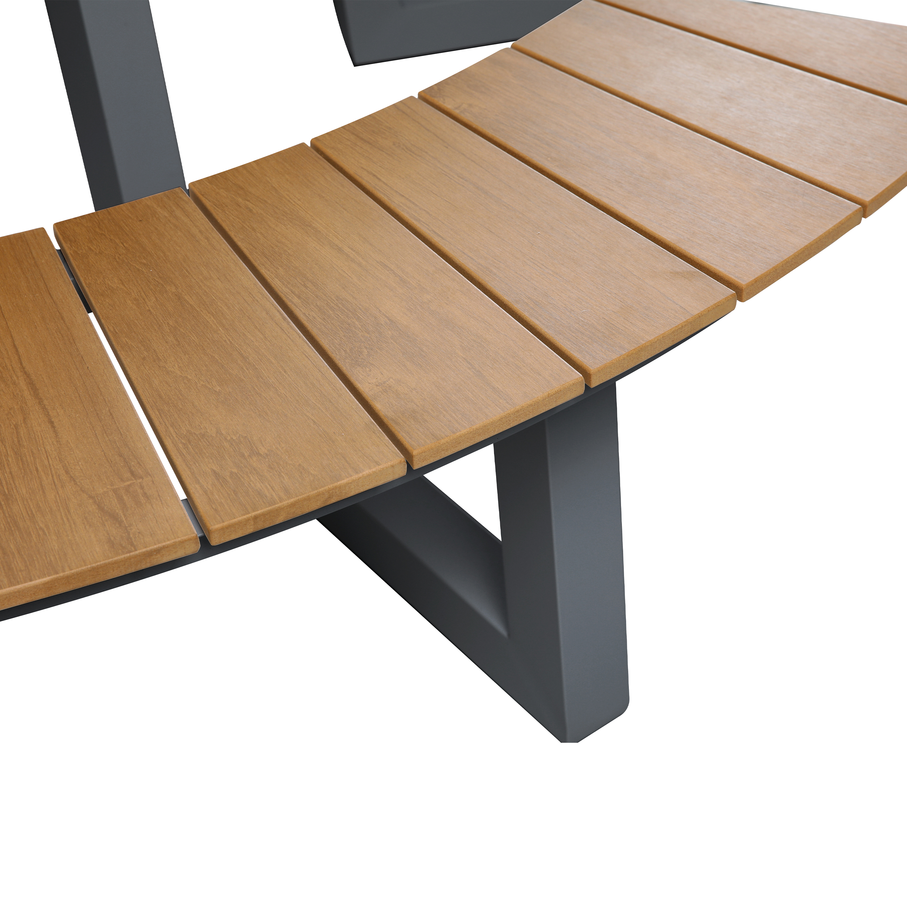 AXI Taco Picknicktafel met 2 banken Rond Antraciet met Teak-look Polywood