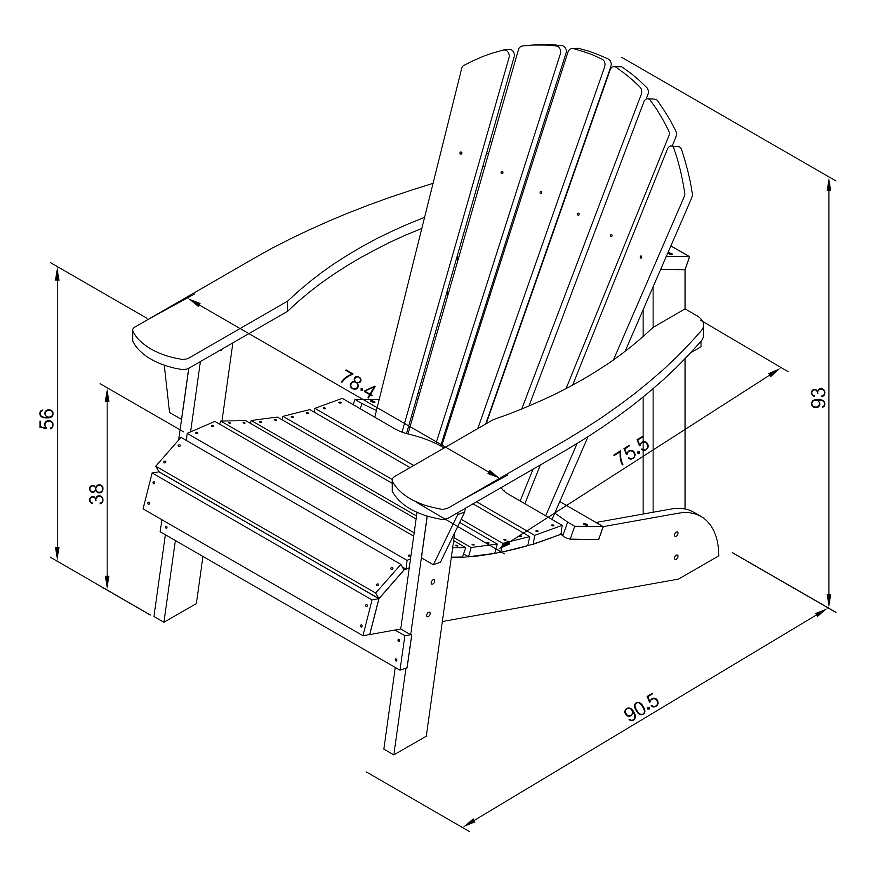 AXI Carmen Adirondack Chair - Grey