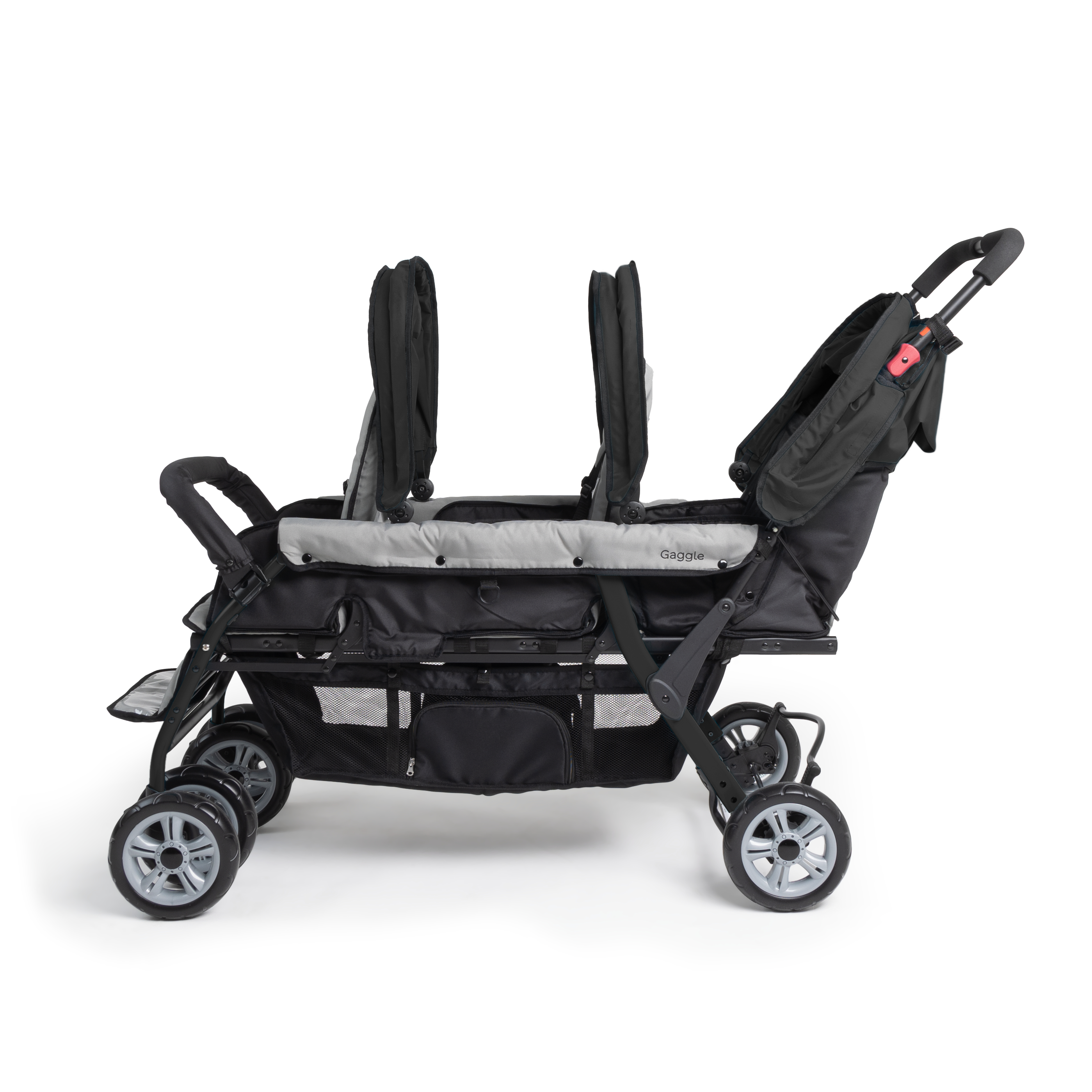 Gaggle Compass kinderwagen / buggy voor 3 kinderen in zwart