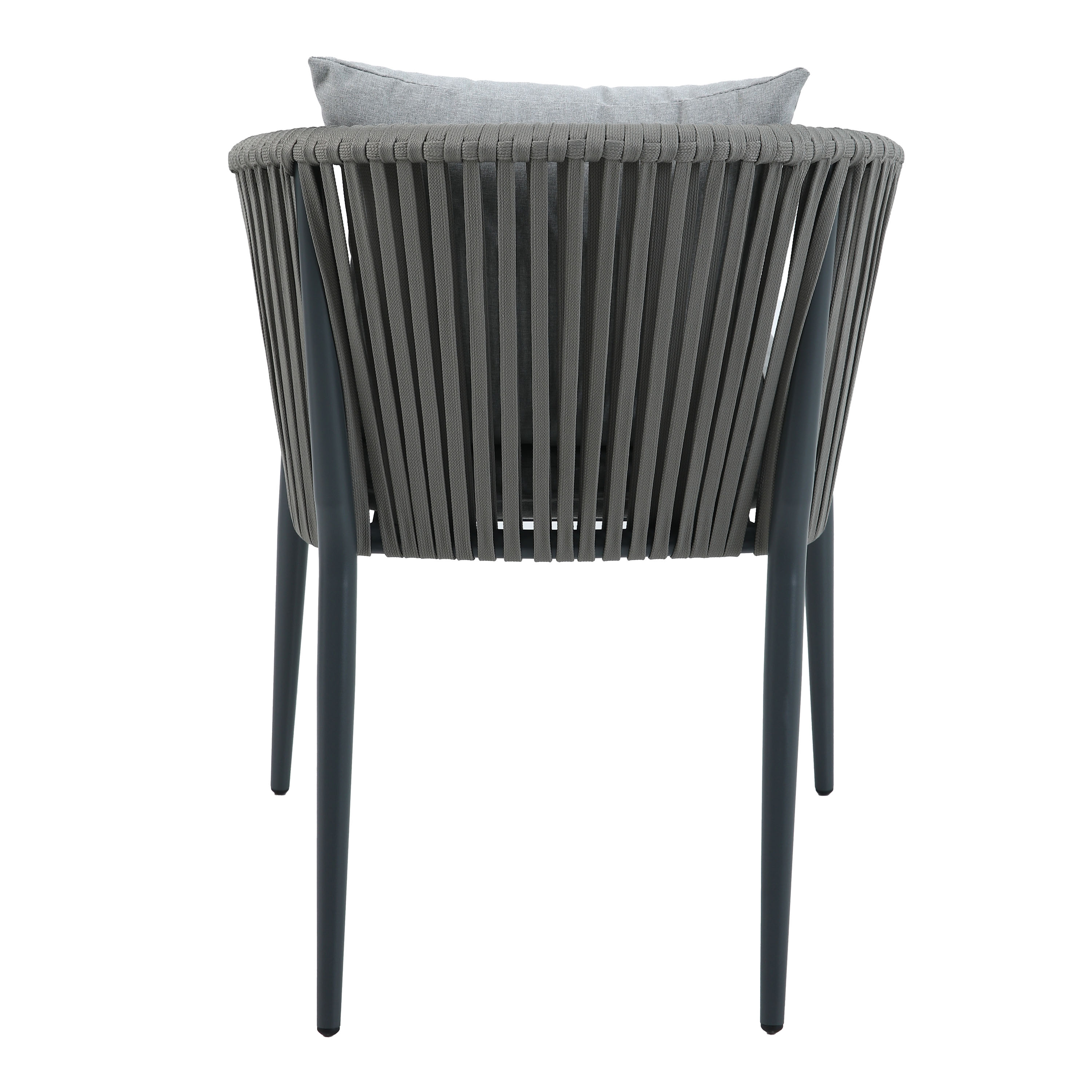 AXI Chay Garden Set with 8 Chairs – Antraciet with Polywood in Wood Effect