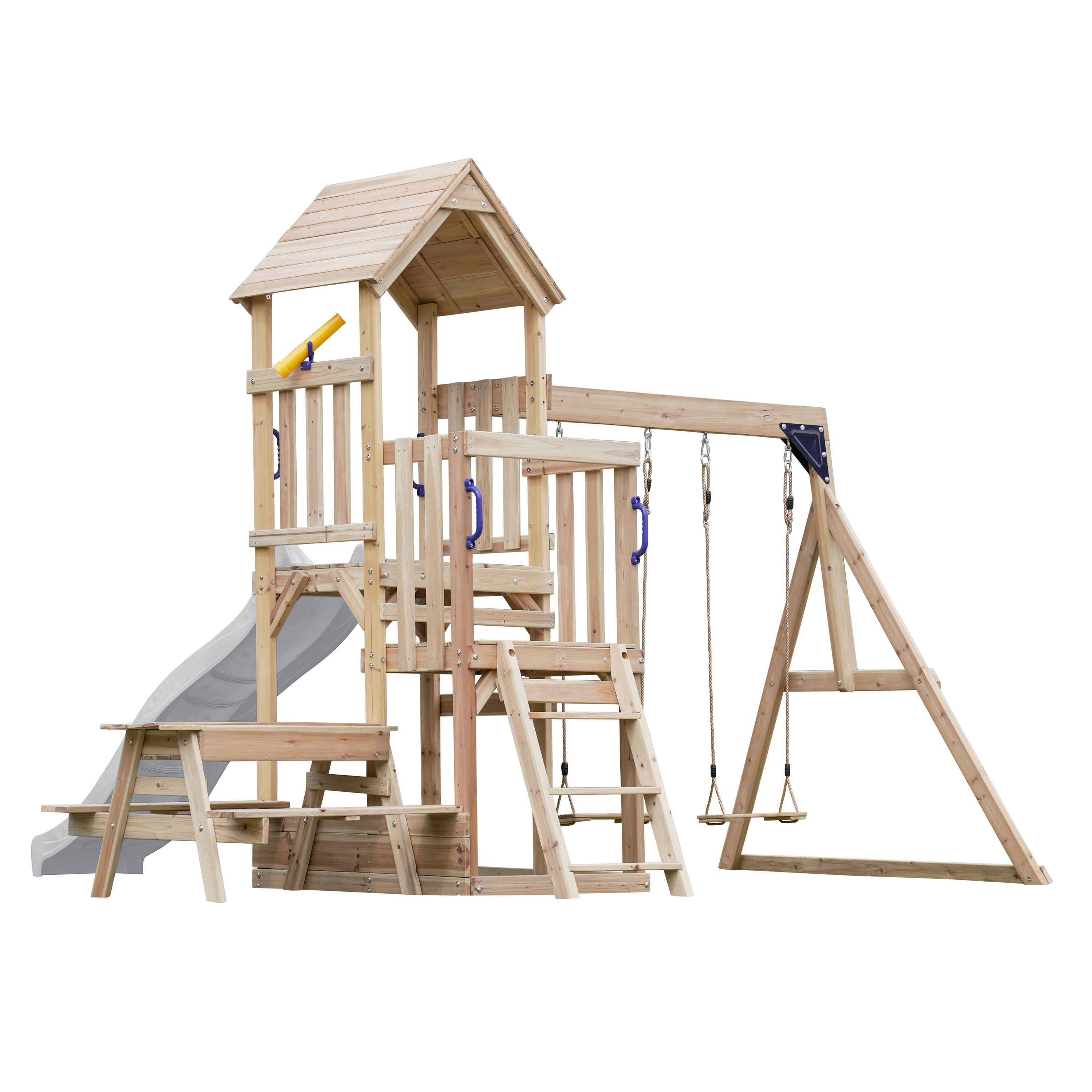AXI Mette Playground with Double Swing Brown - White Slide 