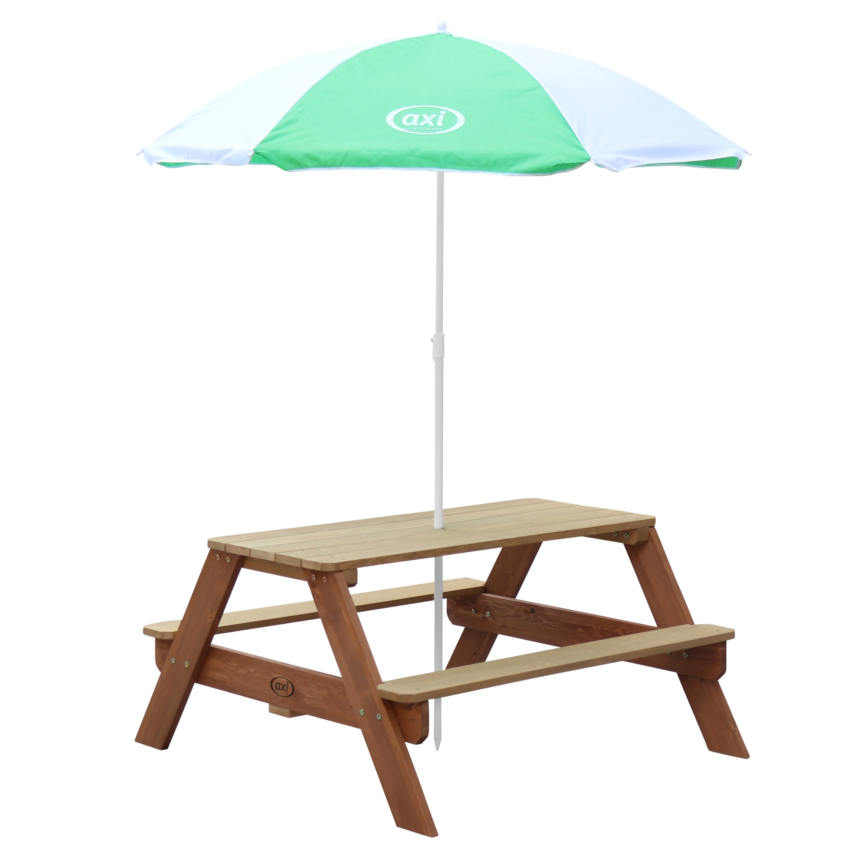 AXI Nick Picnic Table Brown - Umbrella Green/White