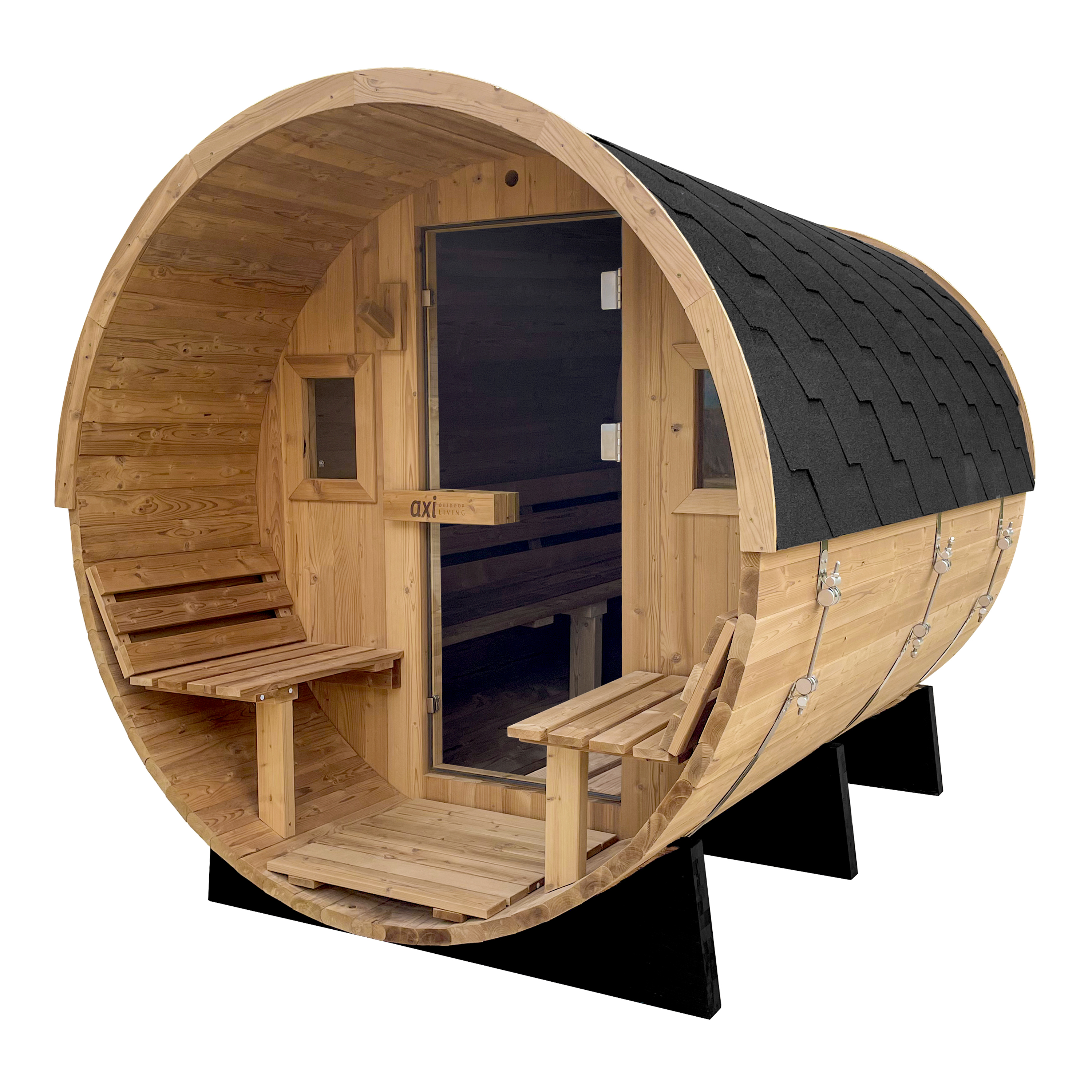 AXI Barrel Outdoor Sauna Thermowood 4-6 Persons - excl. Sauna Heater
