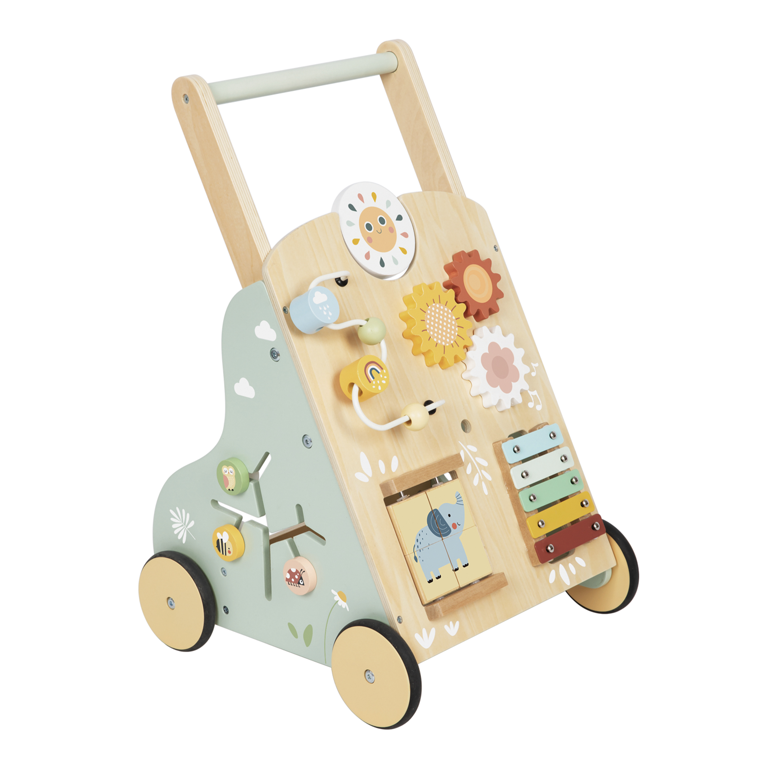 Tooky Toy Baby Loopwagen van Hout - Pastel