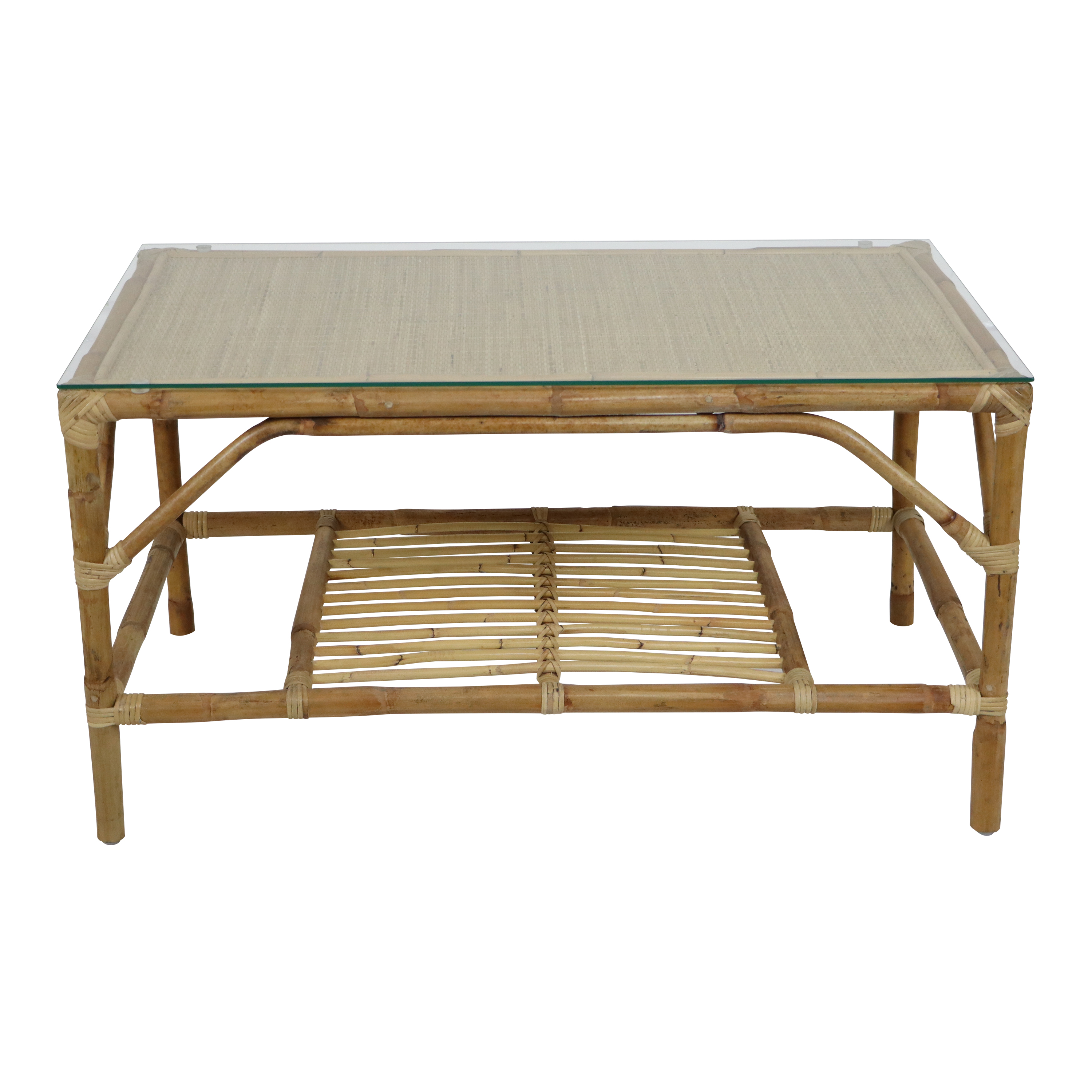 AXI Mary Rattan Lounge Set – 4-Piece with Sofa. Table. and 2 Chairs Natural/White