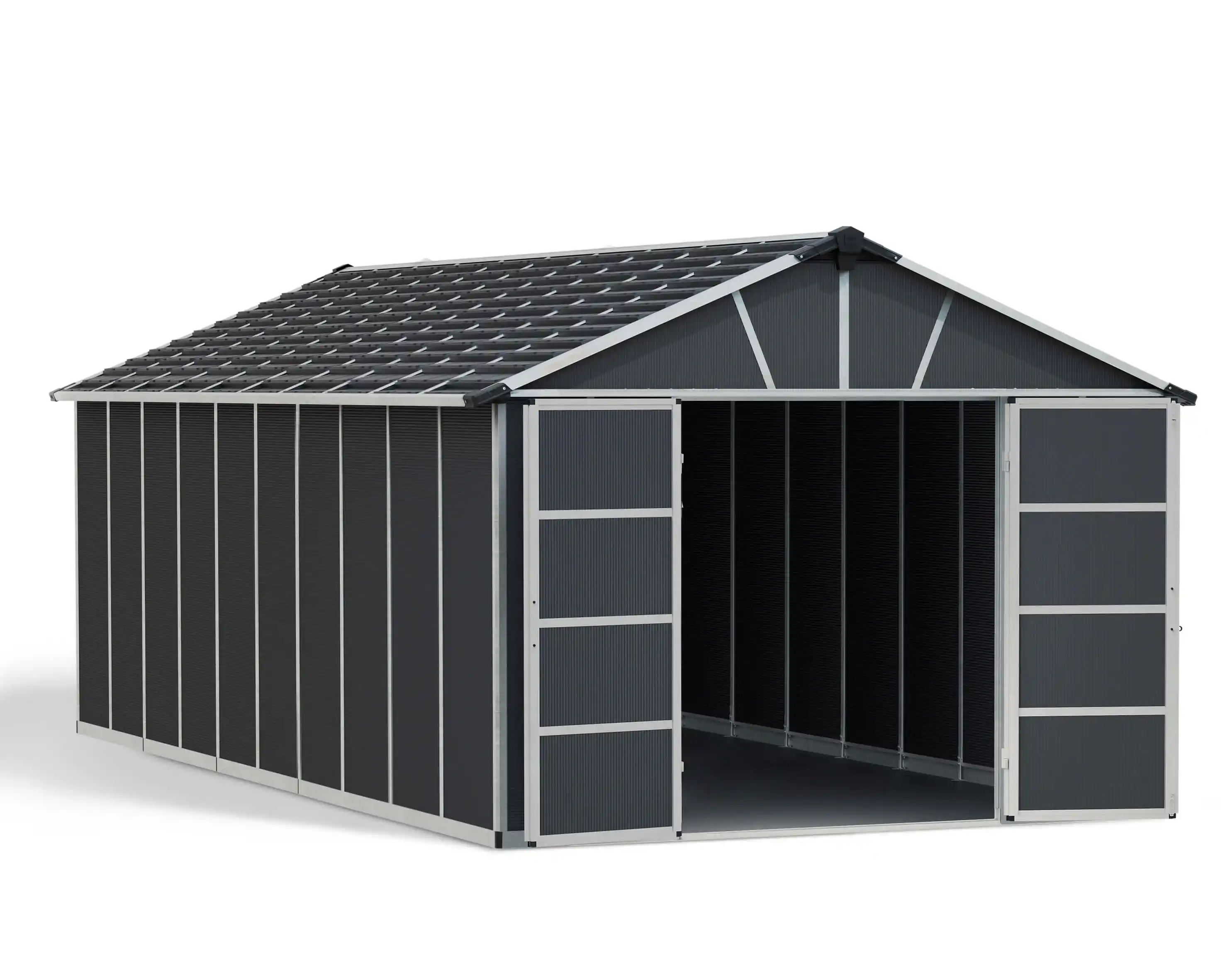 Canopia Yukon grote schuur met vloer 643X332cm Donkergrijs-7290108139303 Canopia Yukon grote schuur met vloer 643X332cm Donkergrijs