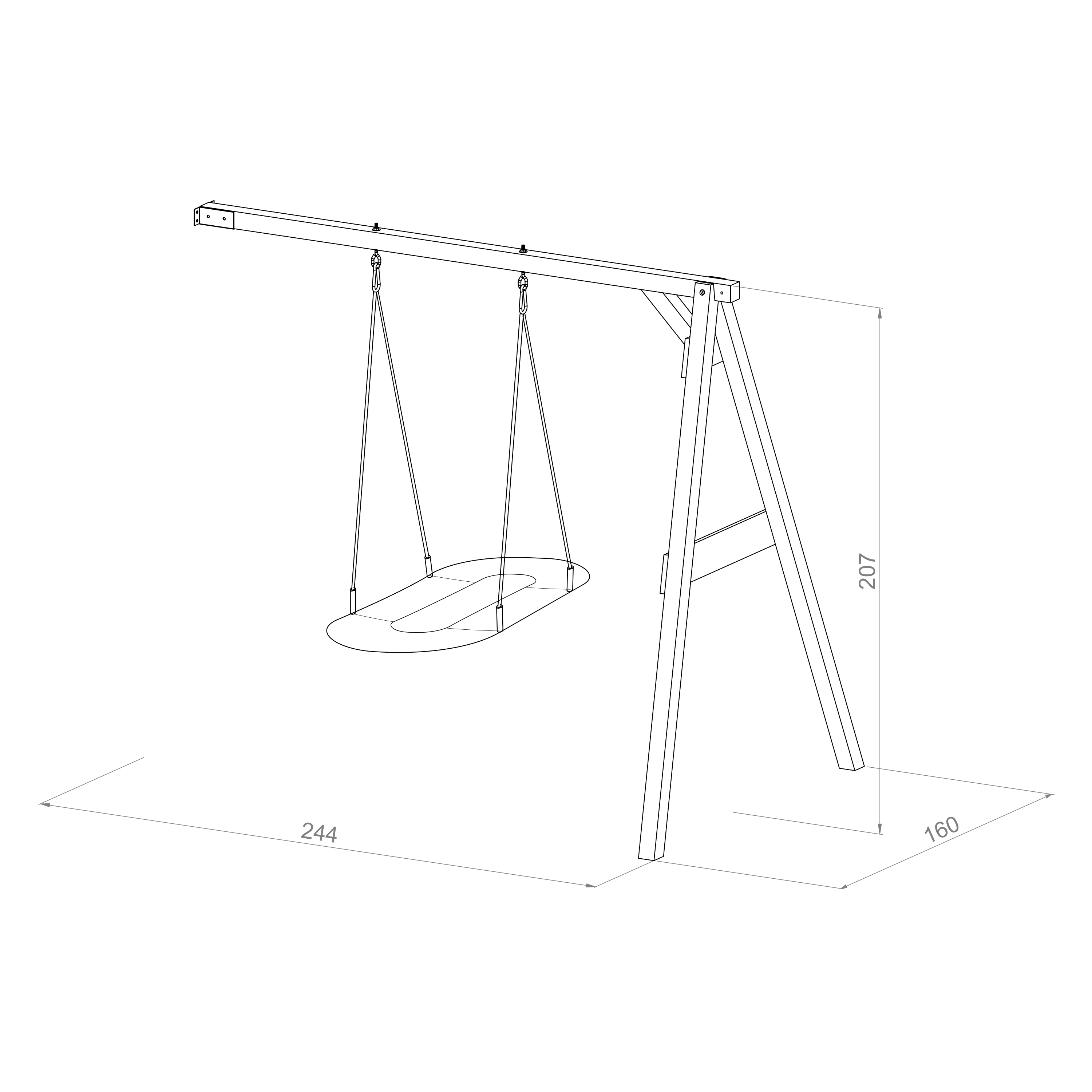 AXI Roxy Attachable Nest Swing Set - White/Brown