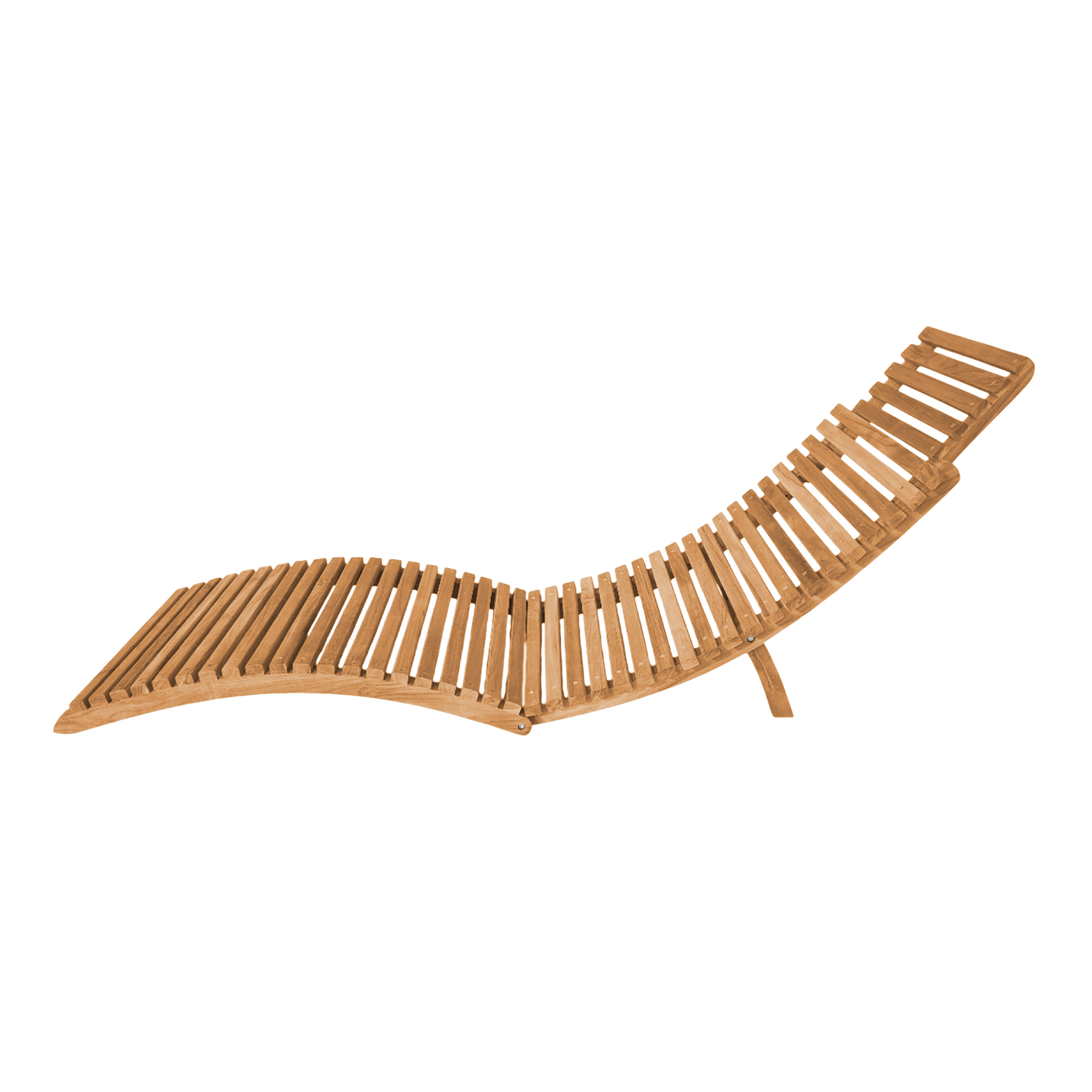 AXI Manny Teak Curved Sunbed Foldable