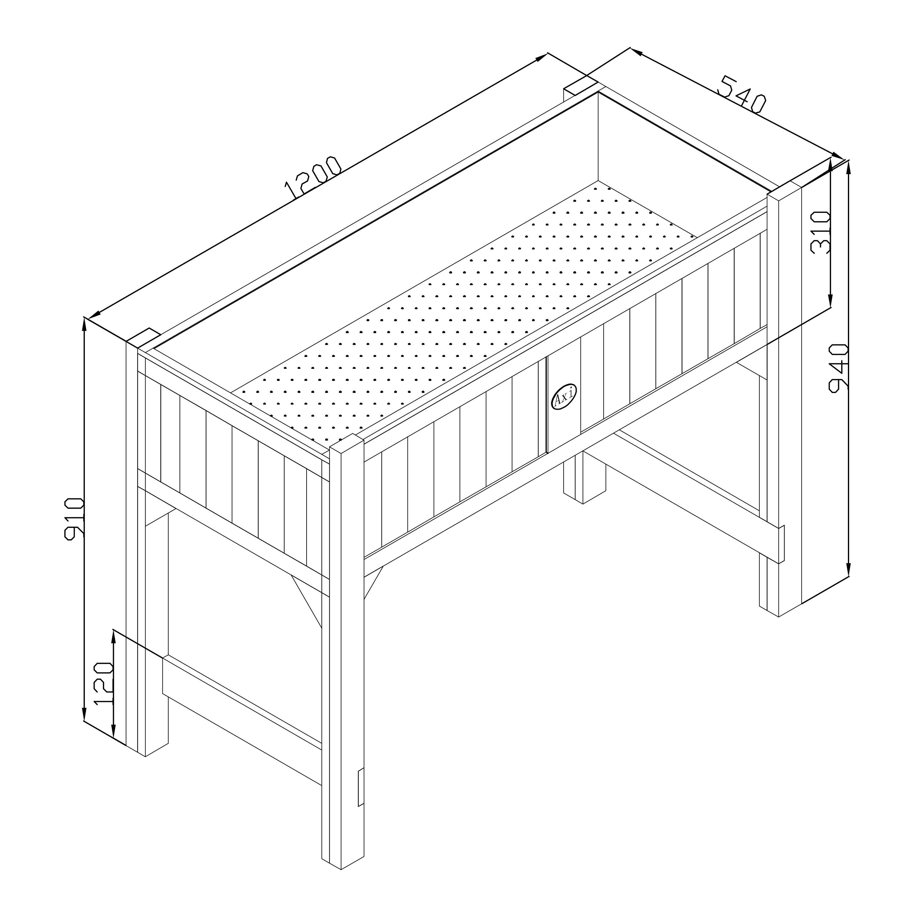 AXI Kweektafel met gronddoek Bruin/wit