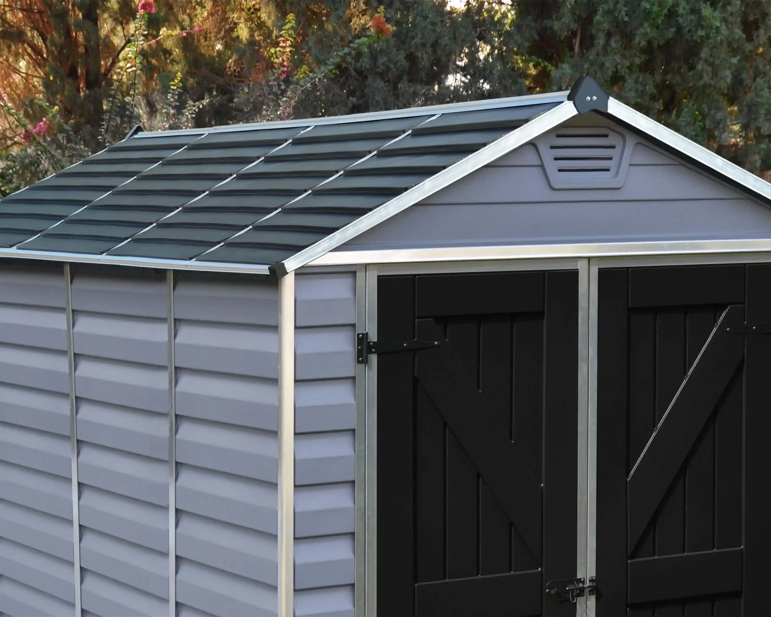 Canopia Skylight 378X185X217 cm Openlucht schuur voor tuin Donkergrijs Deco