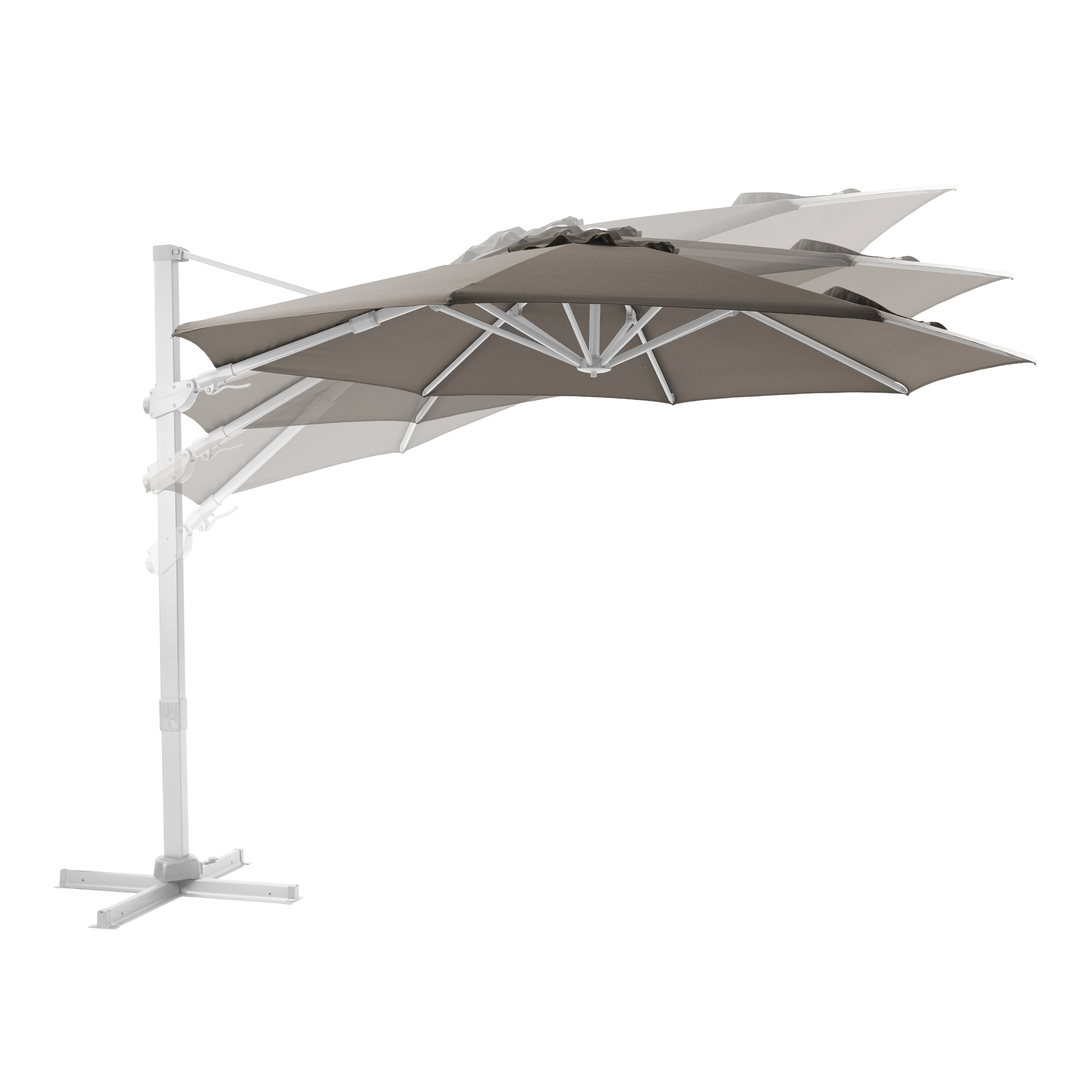 AXI Cyrus Premium Zweefparasol Ø 300cm Wit/taupe